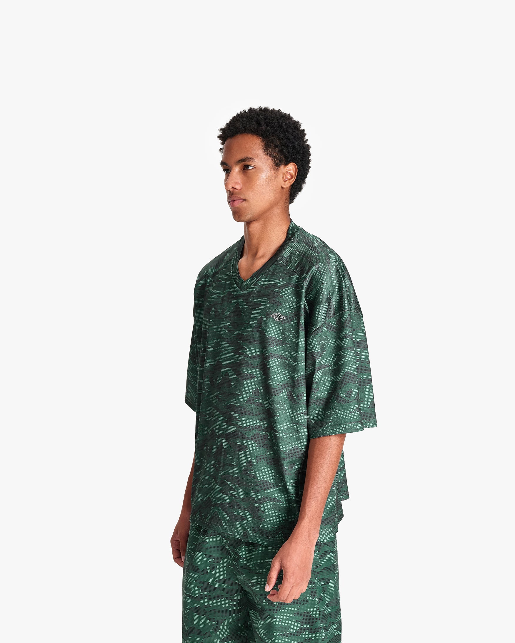 MESH JERSEY DOTTED CAMO GREEN