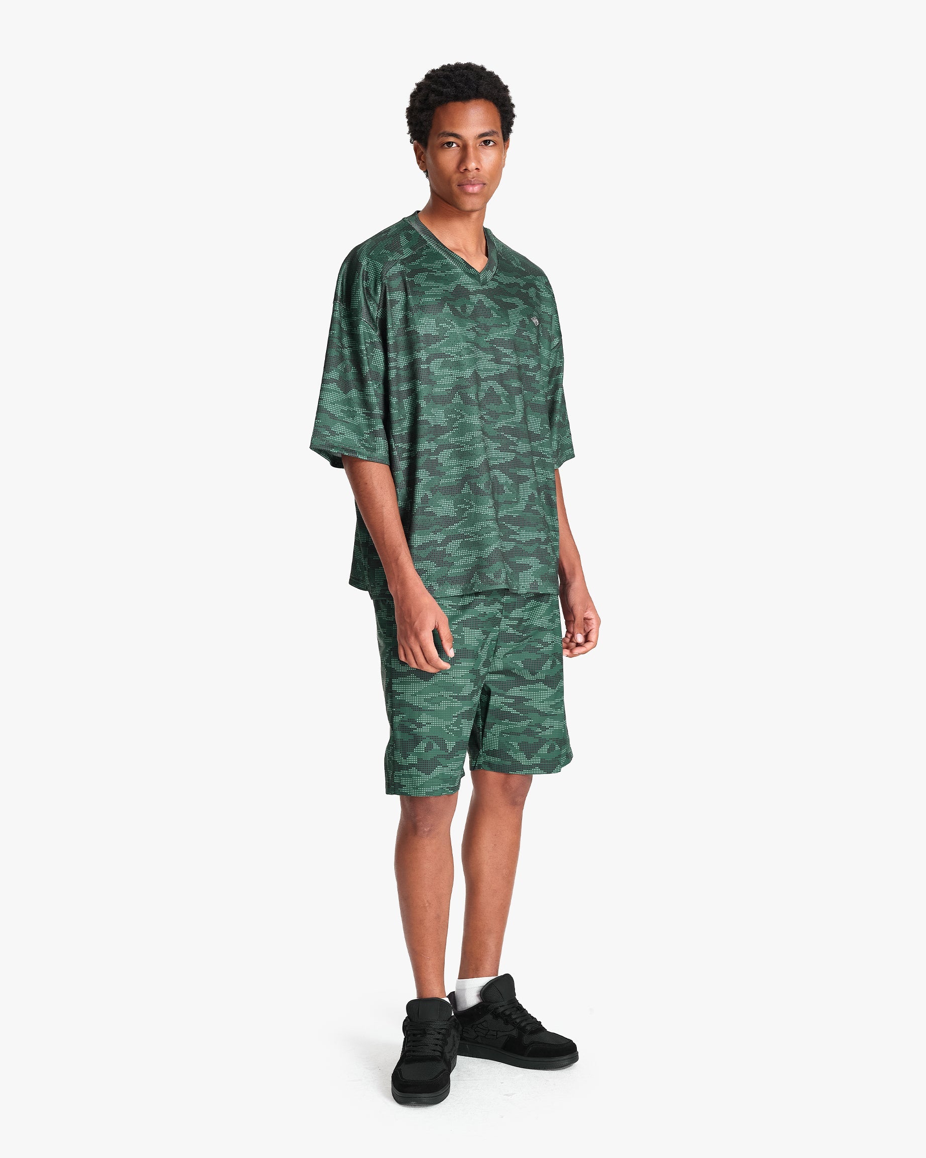 MESH JERSEY DOTTED CAMO GREEN