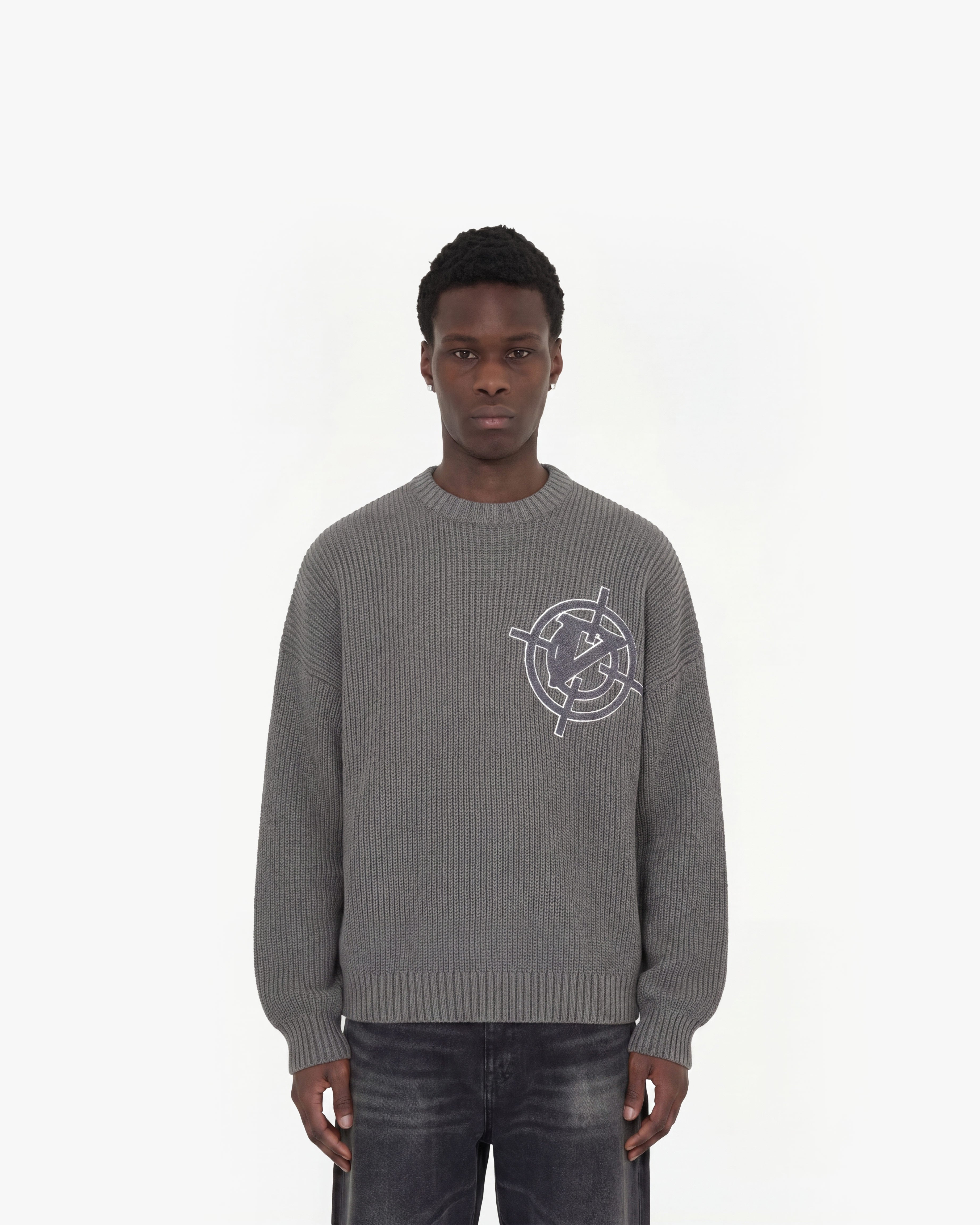 V-LOGO KNITWEAR DARK GREY