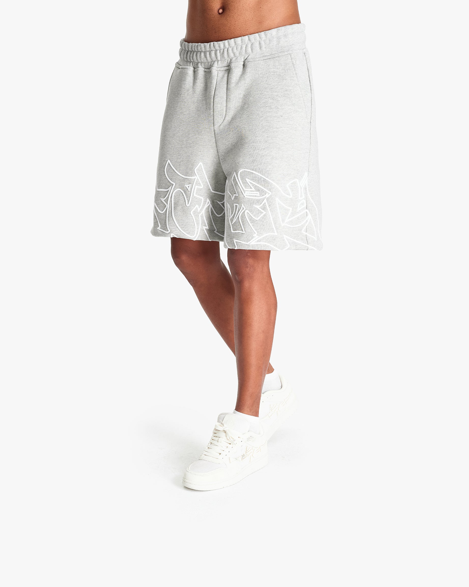 GRAFFITI SHORTS GREY MELANGE