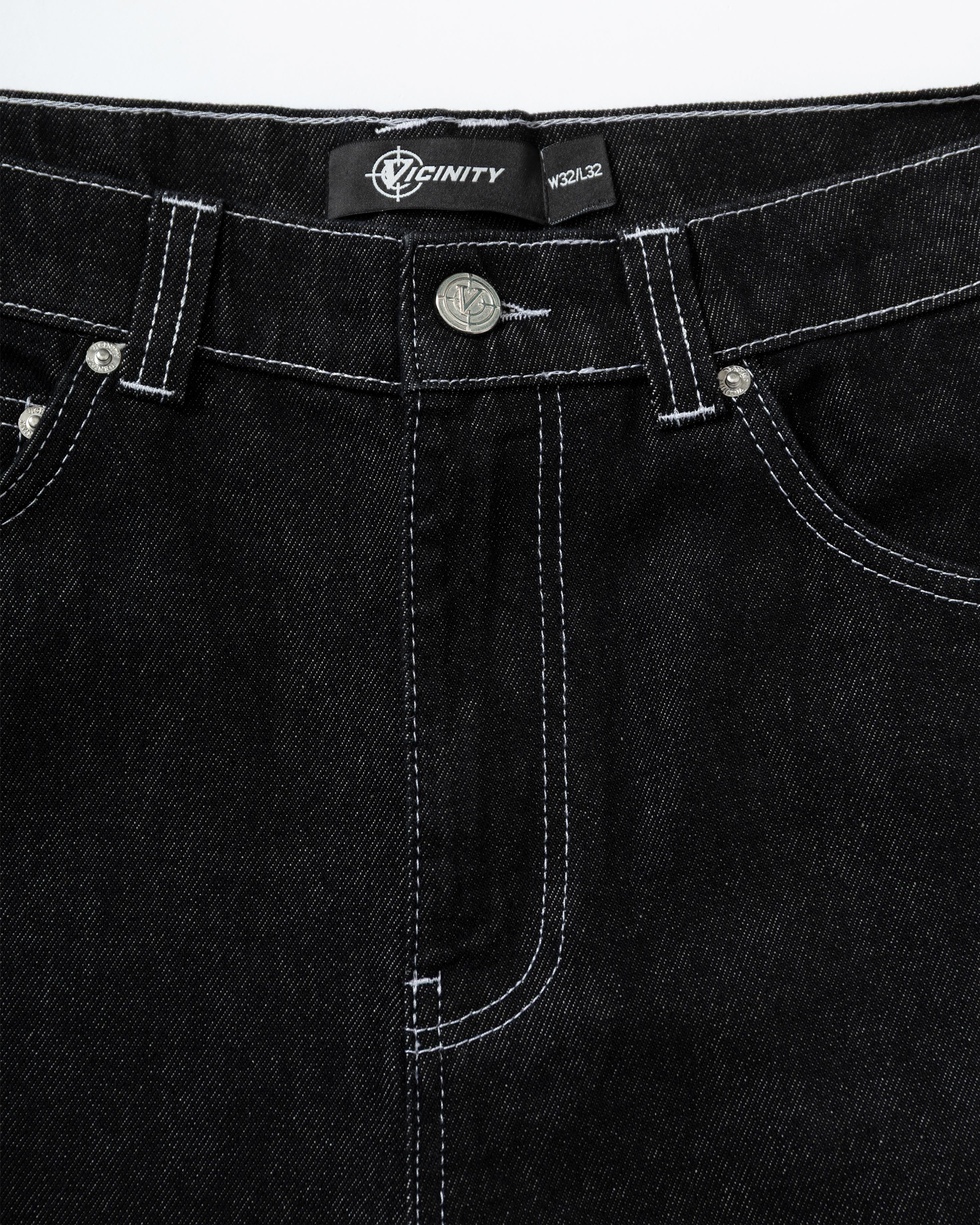 VOLUME DENIM RAW BLACK