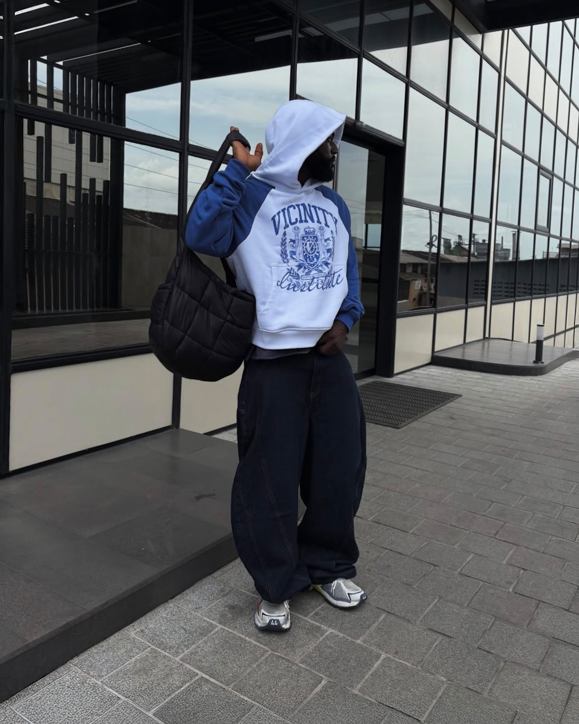 INSTITUTE HOODIE WHITE/BLUE