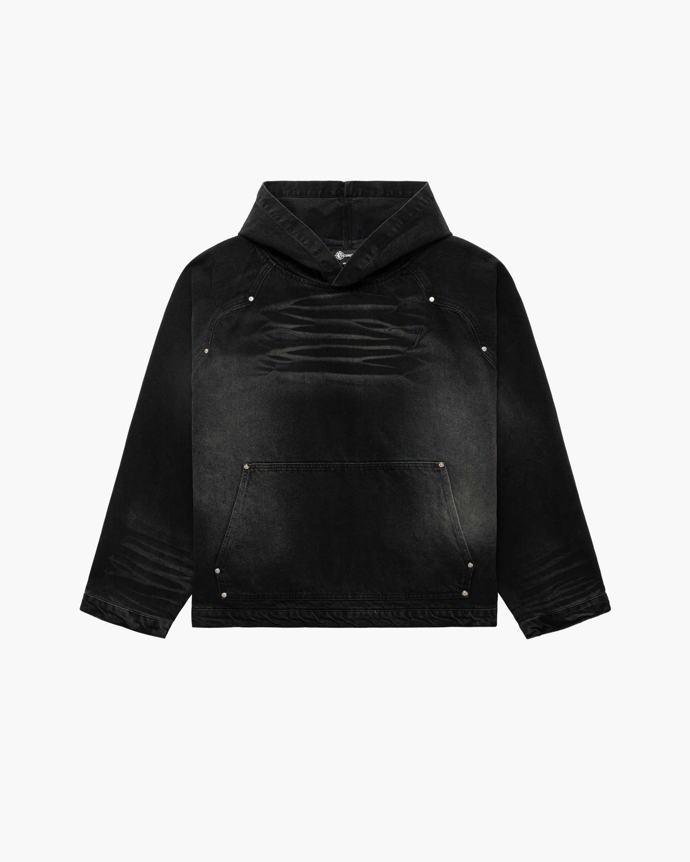 WILD SOUTH DENIM HOODIE COAL