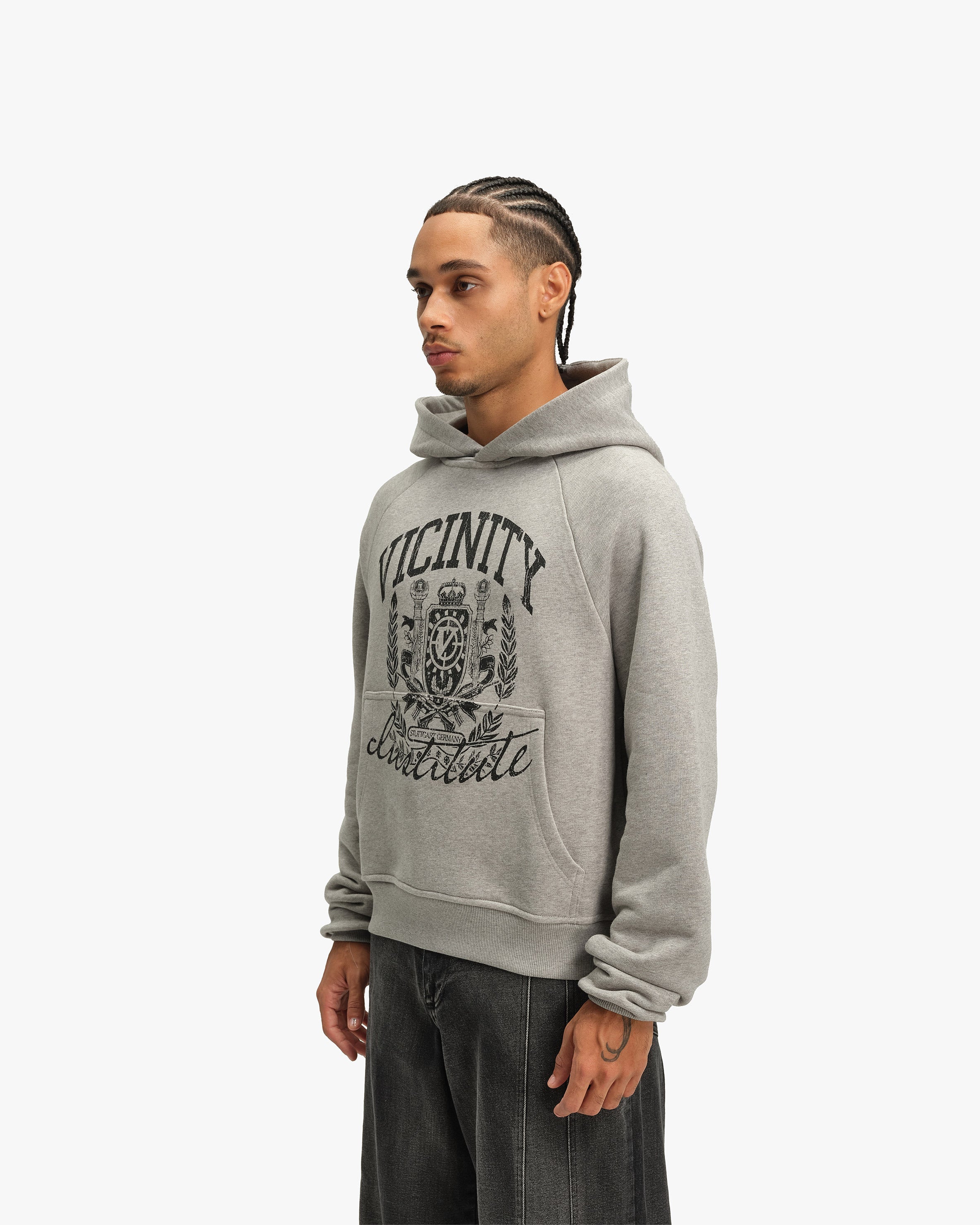 INSTITUTE HOODIE GREY MELANGE