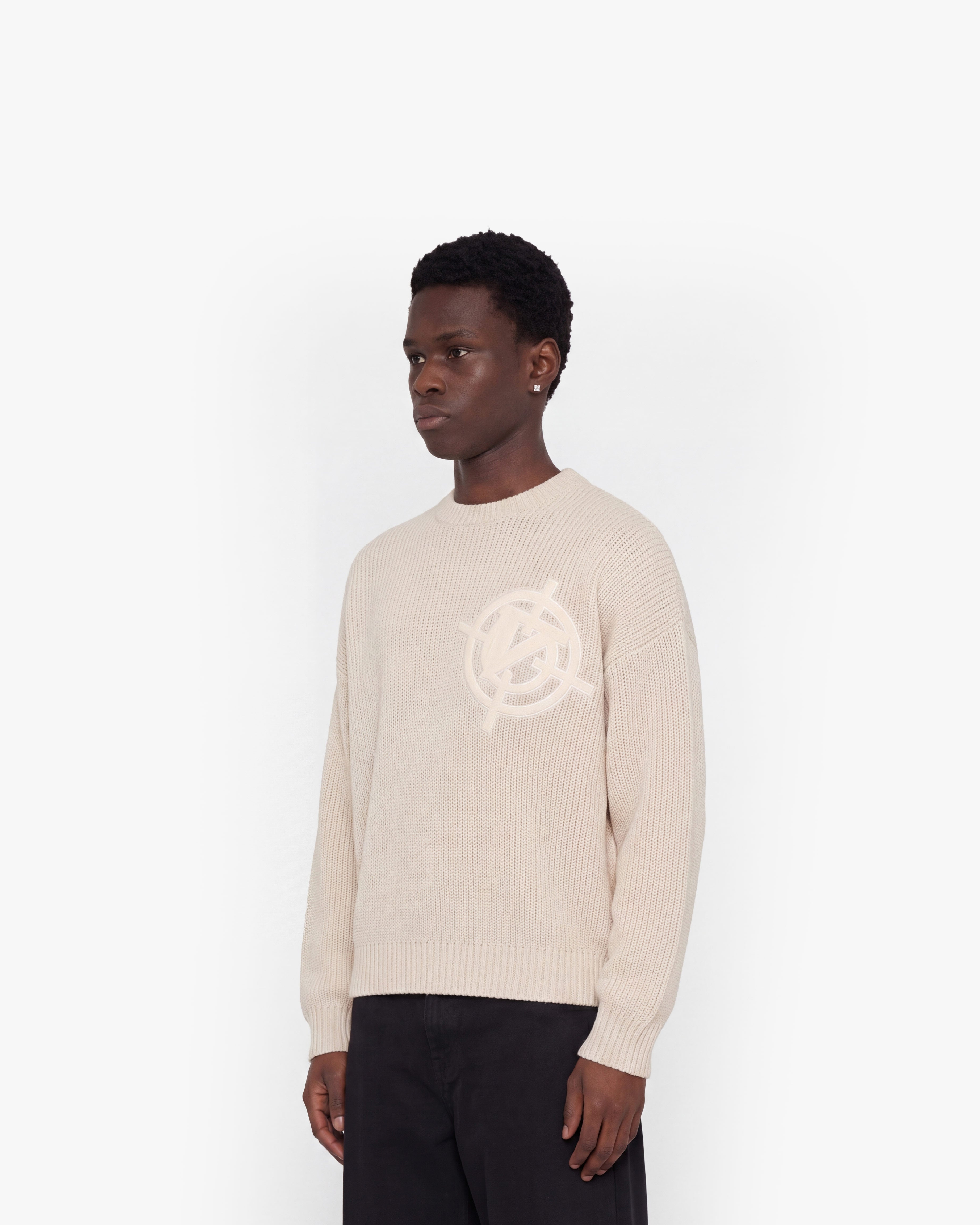 V-LOGO KNITWEAR BEIGE