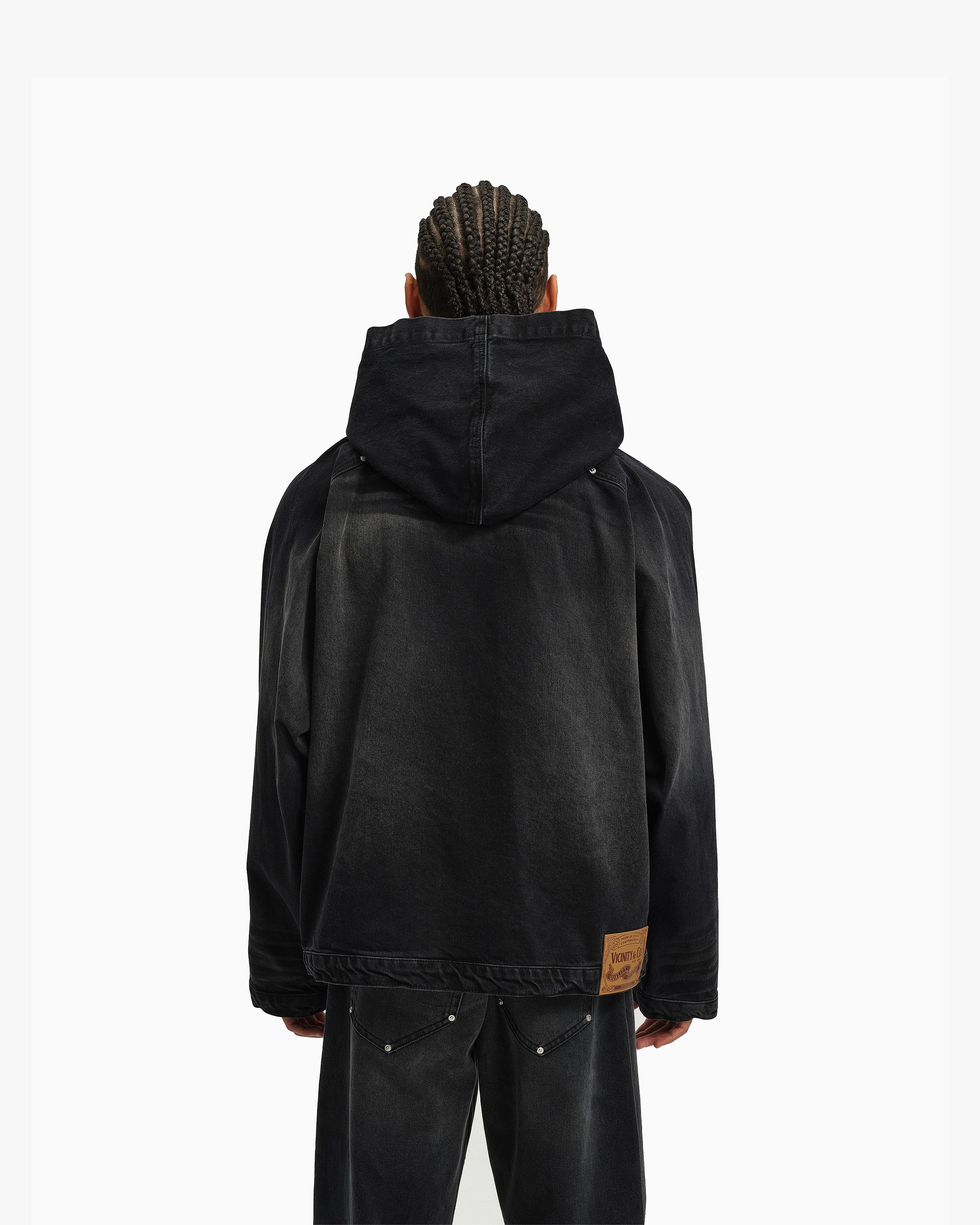 WILD SOUTH DENIM HOODIE COAL