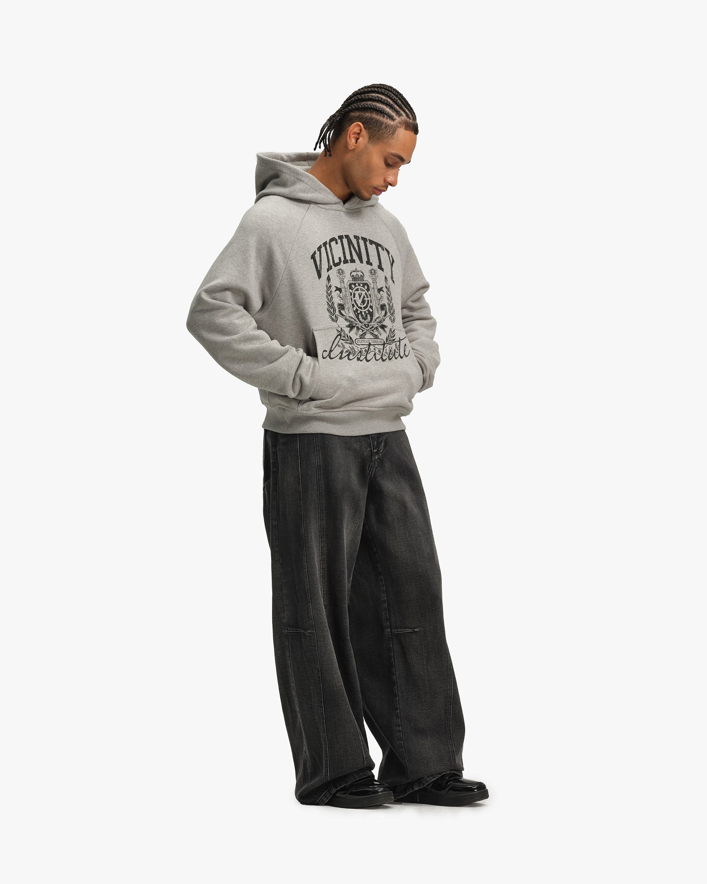 INSTITUTE HOODIE GREY MELANGE