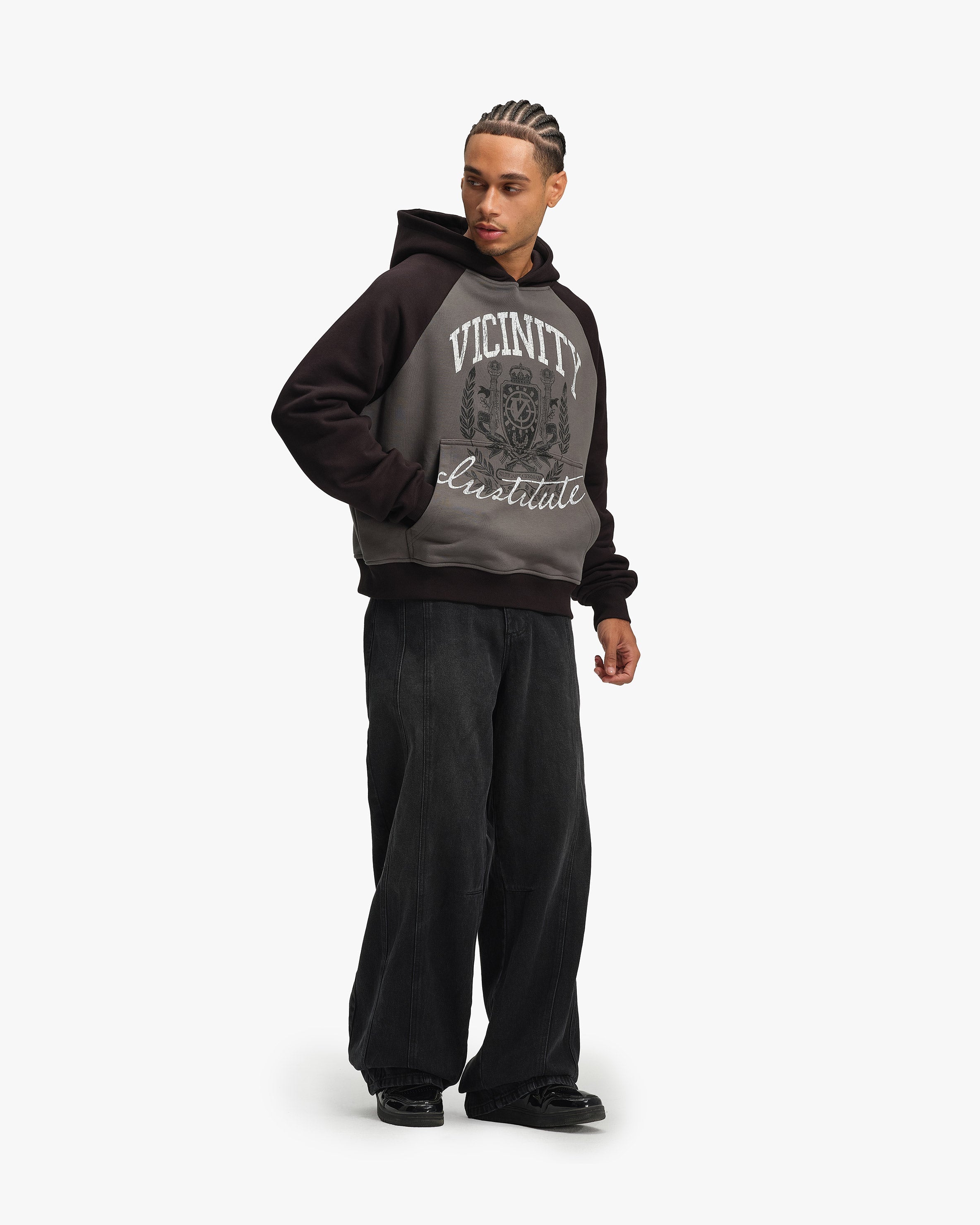 INSTITUTE HOODIE GREY/BLACK