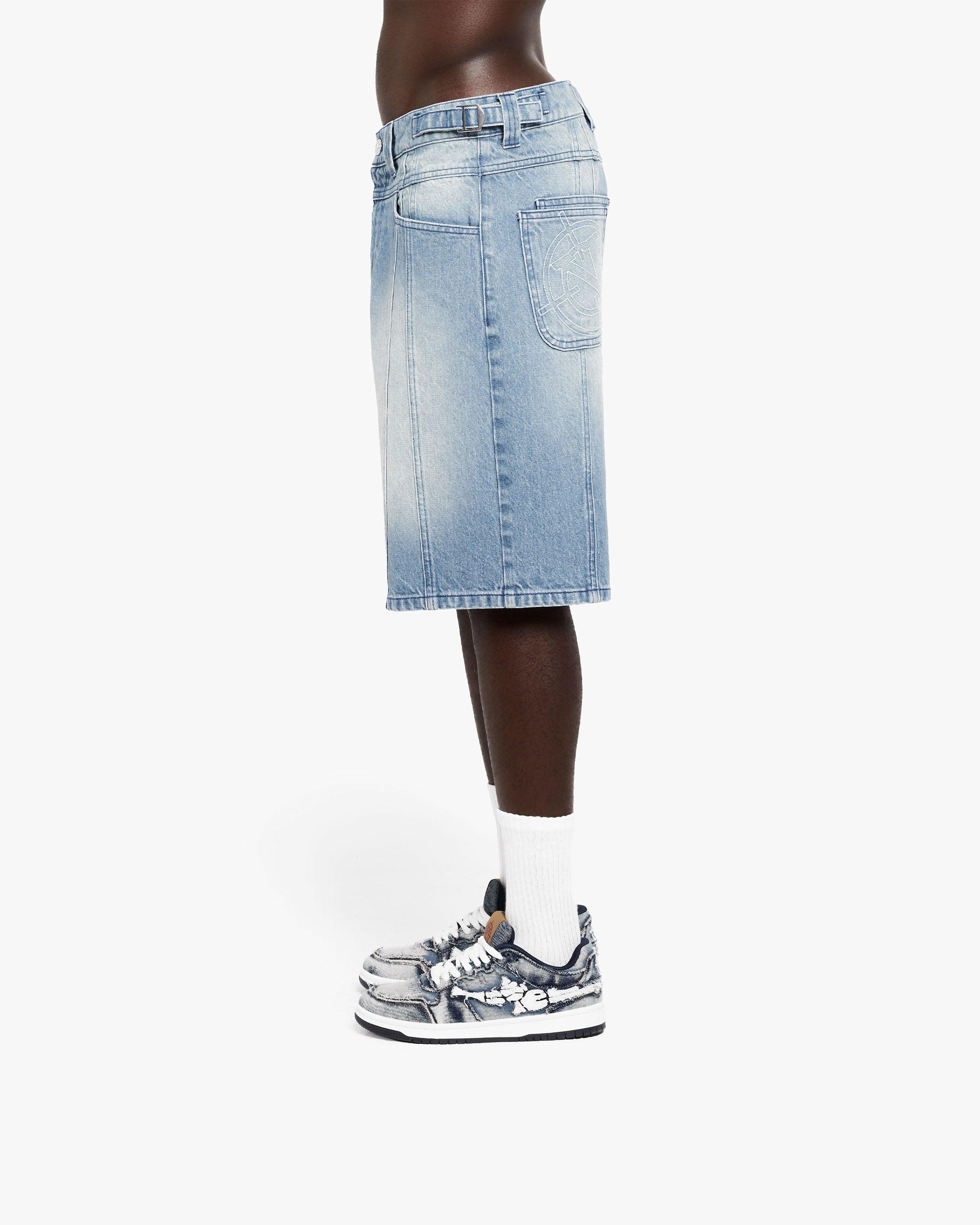 V-LOGO LIGHT BLUE JORTS
