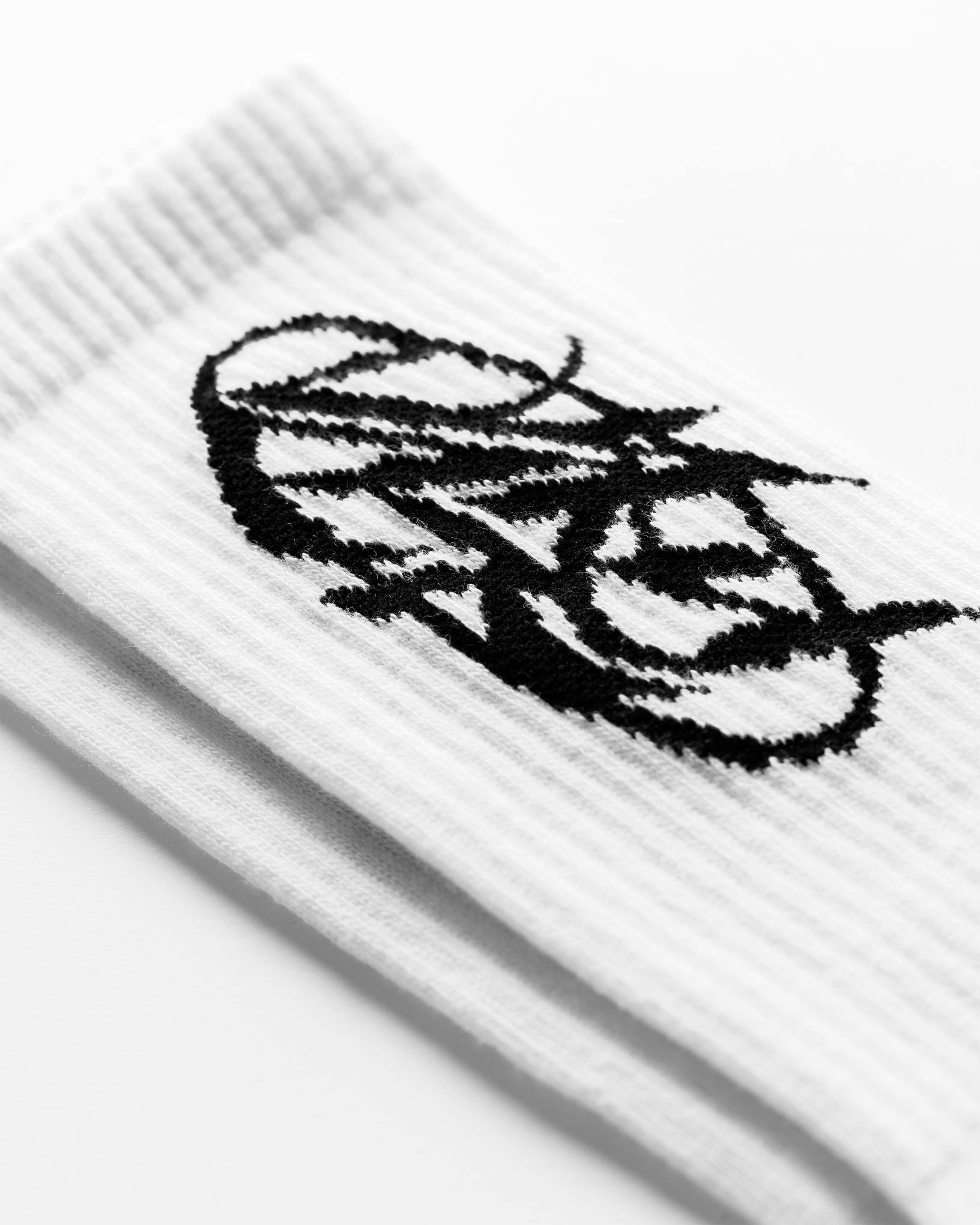 SCRIPT LOGO SOCKS DOUBLE PACK WHITE