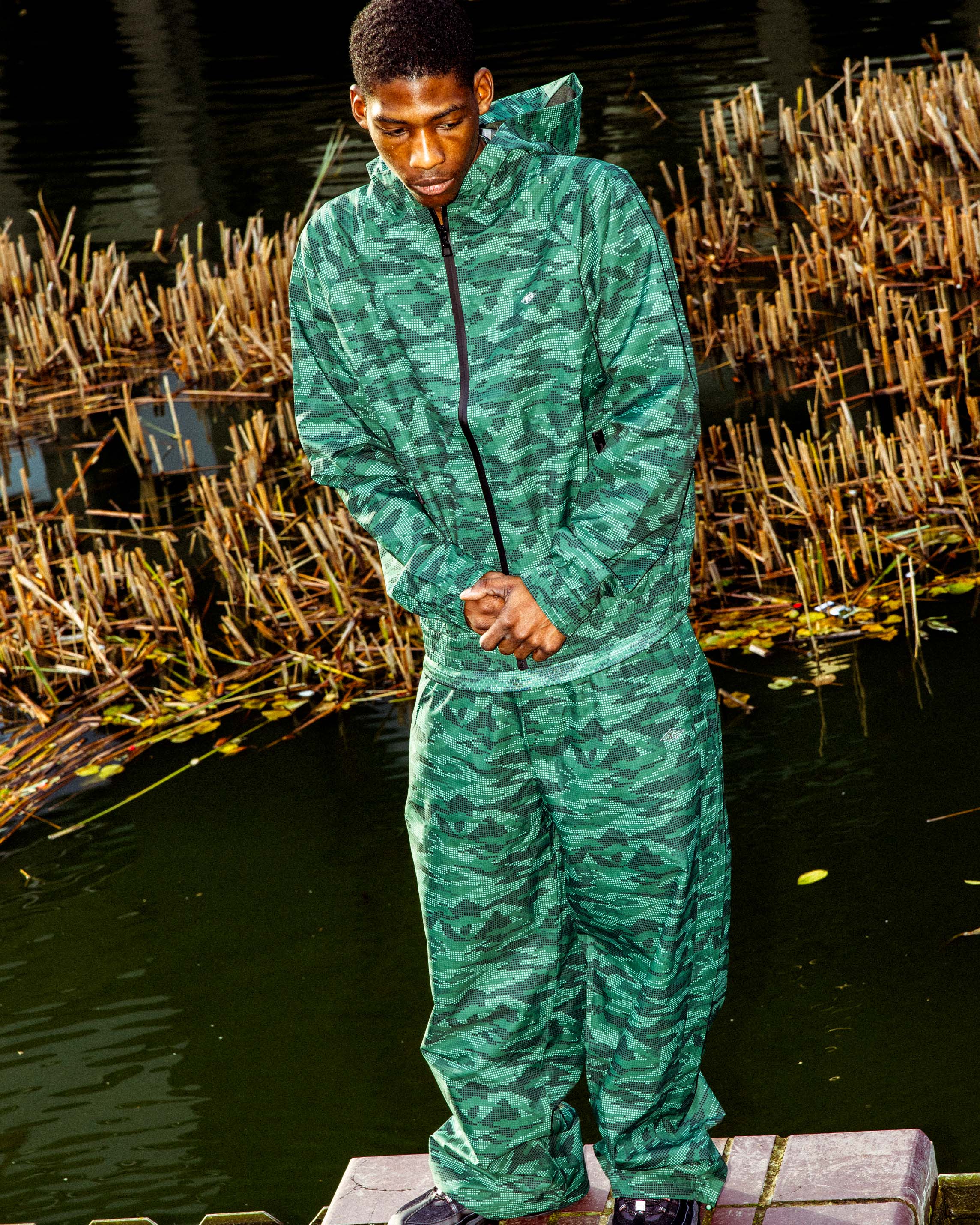 TRACK PANTS DOTTED CAMO GREEN