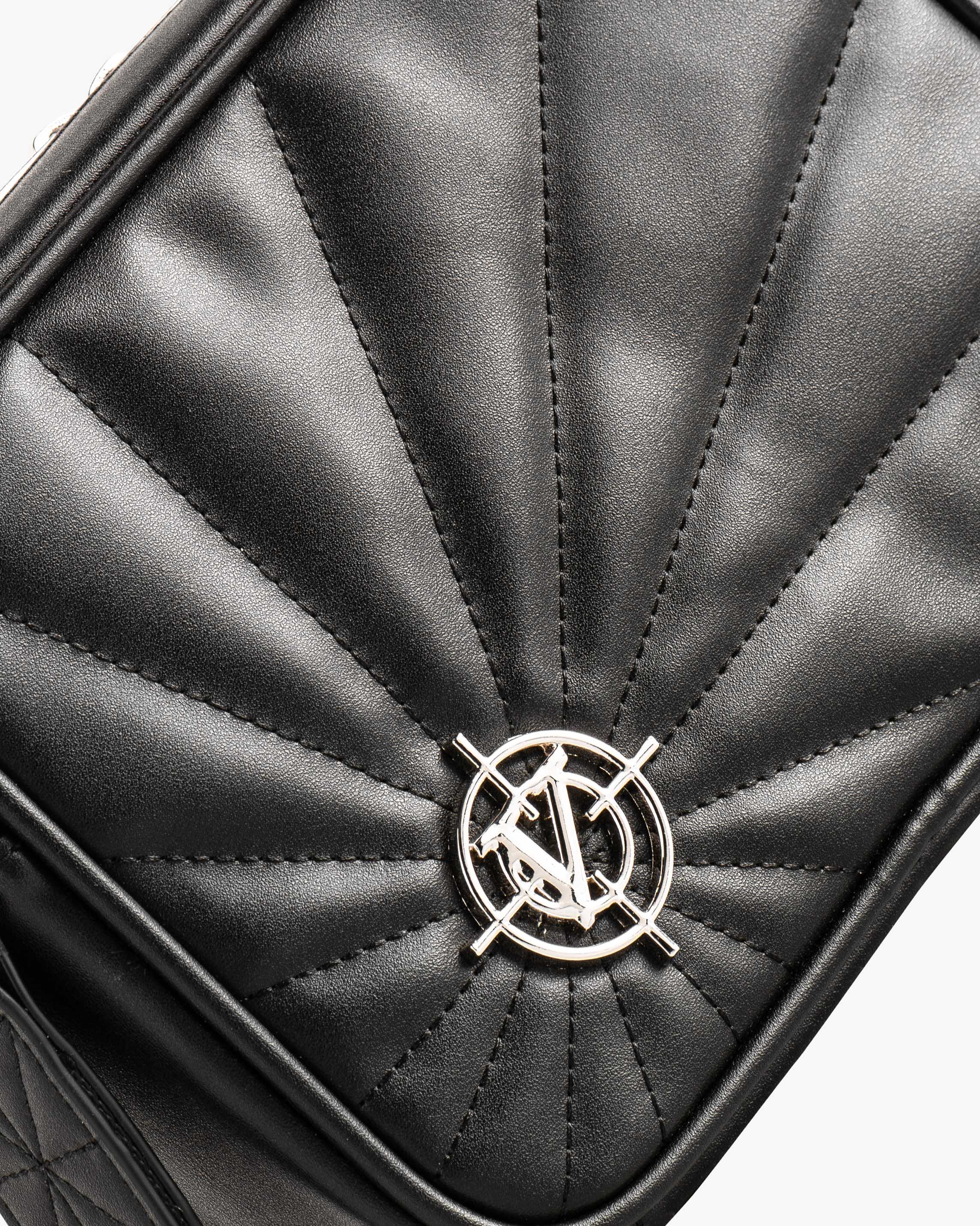 X LEATHER SHOULDERBAG BLACK