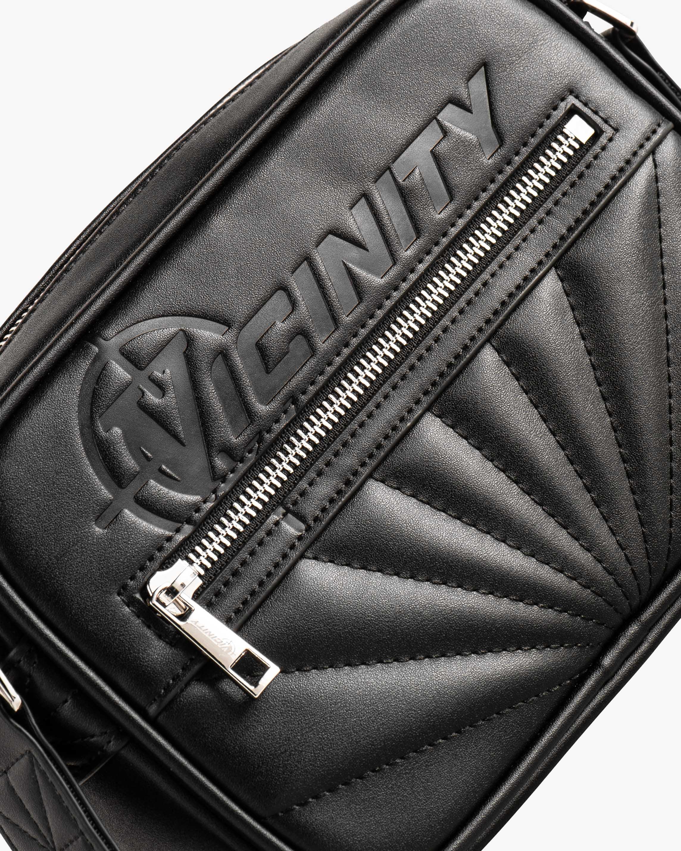 DEBOSSED LOGO SHOULDER BAG - BLACK