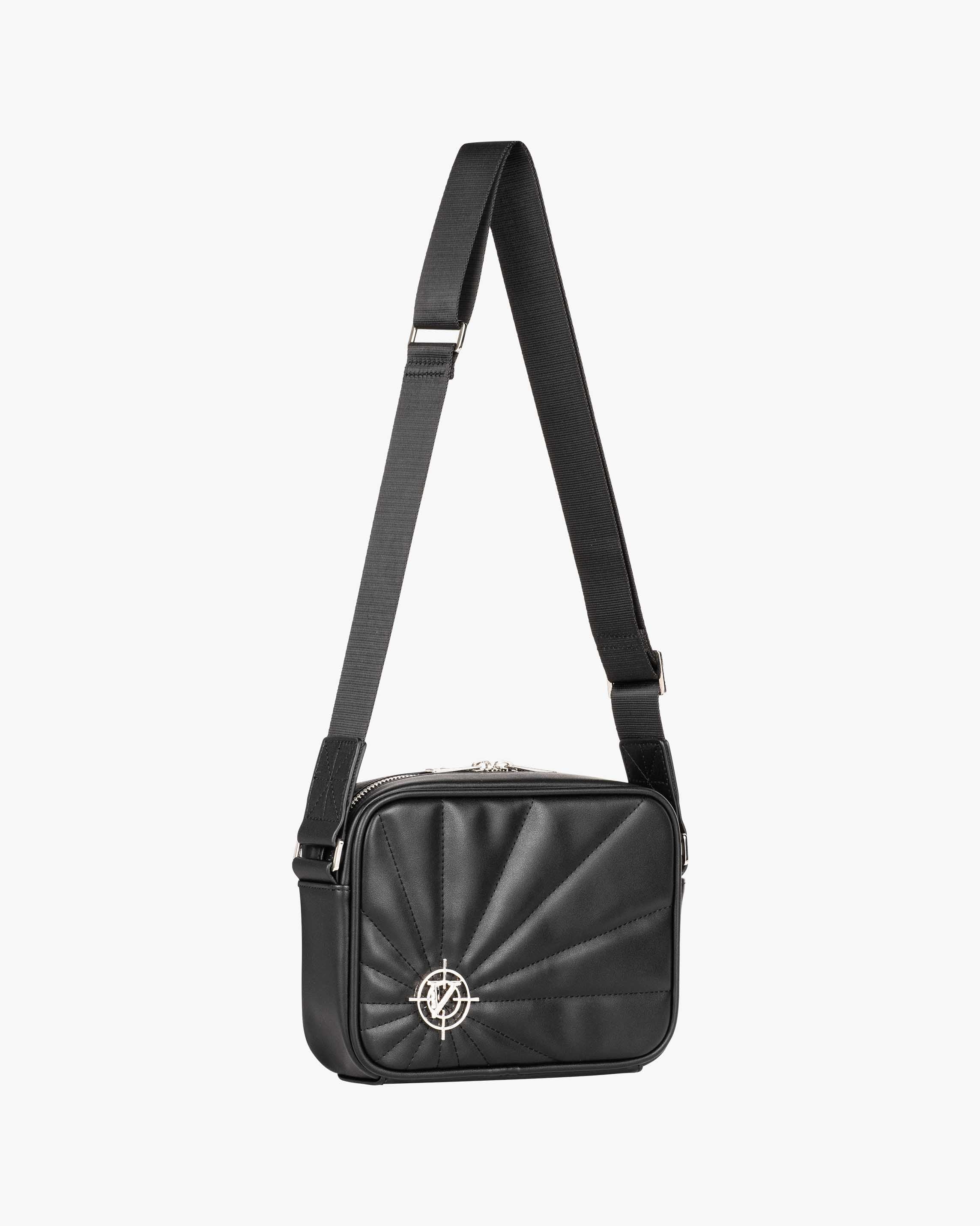 X LEATHER SHOULDERBAG BLACK