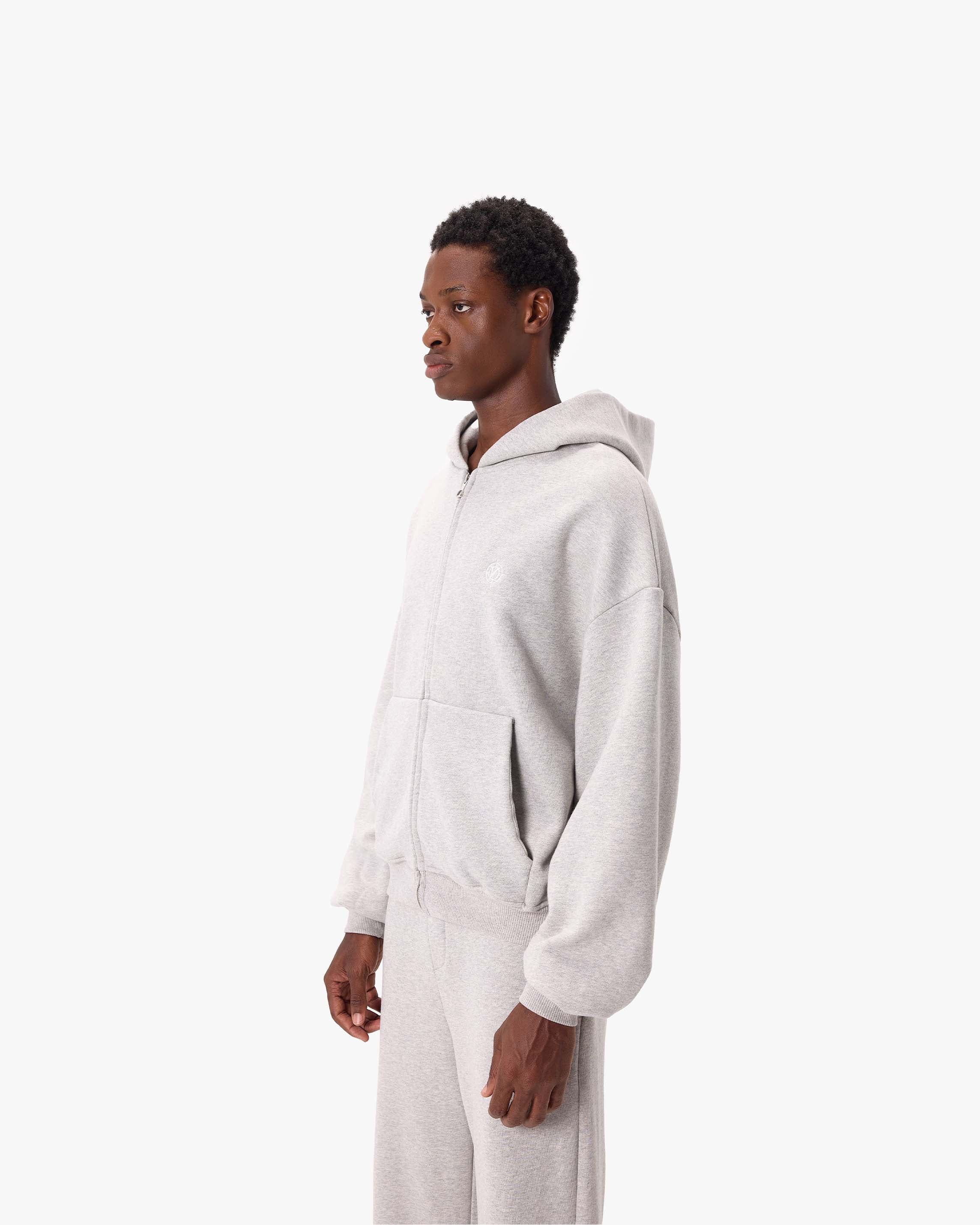 SOFTS ZIP-HOODIE GREY MELANGE