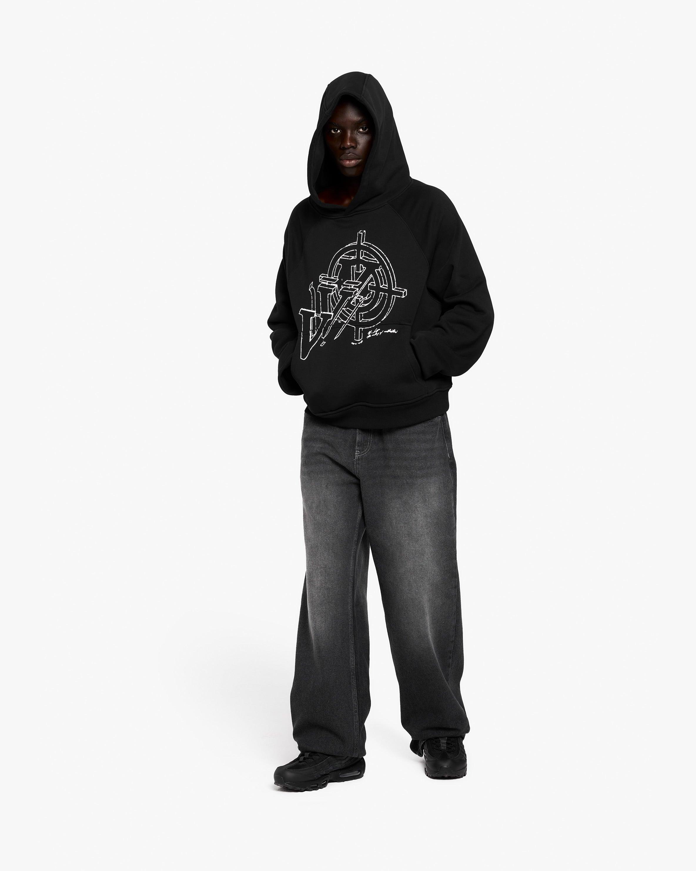 CONSTRUCTION LOGO HOODIE BLACK