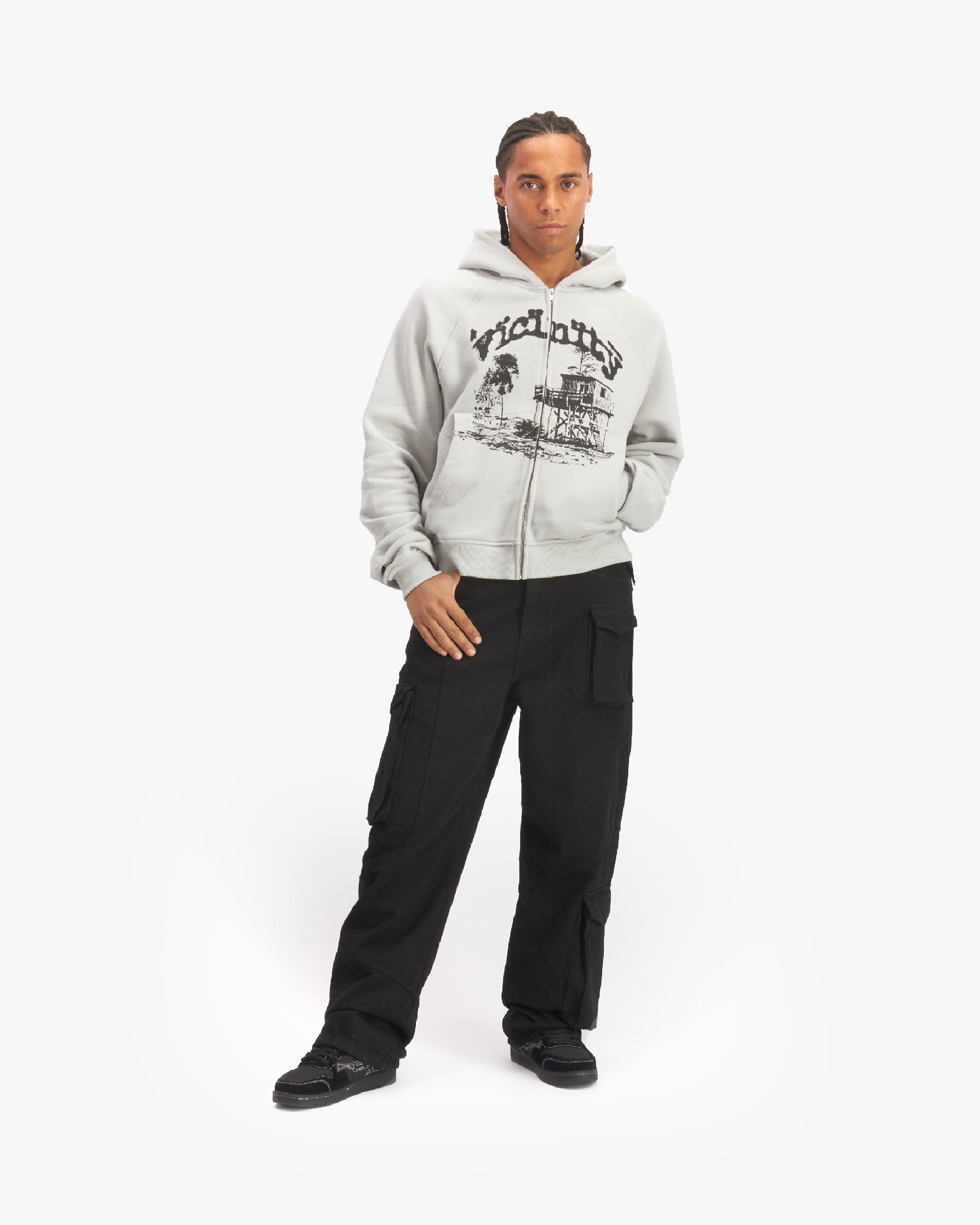 SHOOTING HOUSE ZIP HOODIE LIGHT GREY