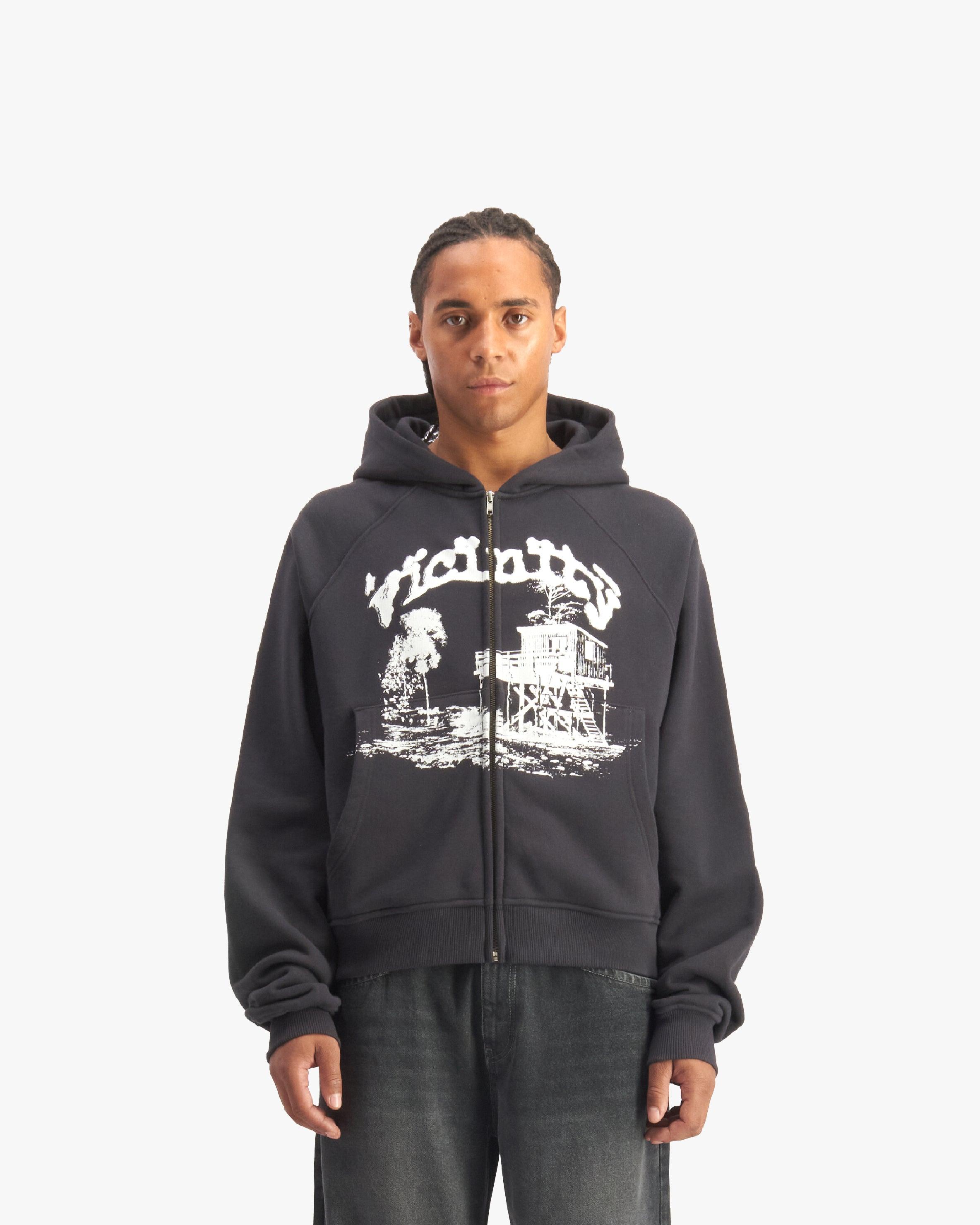 SHOOTING HOUSE ZIP HOODIE DARK GREY