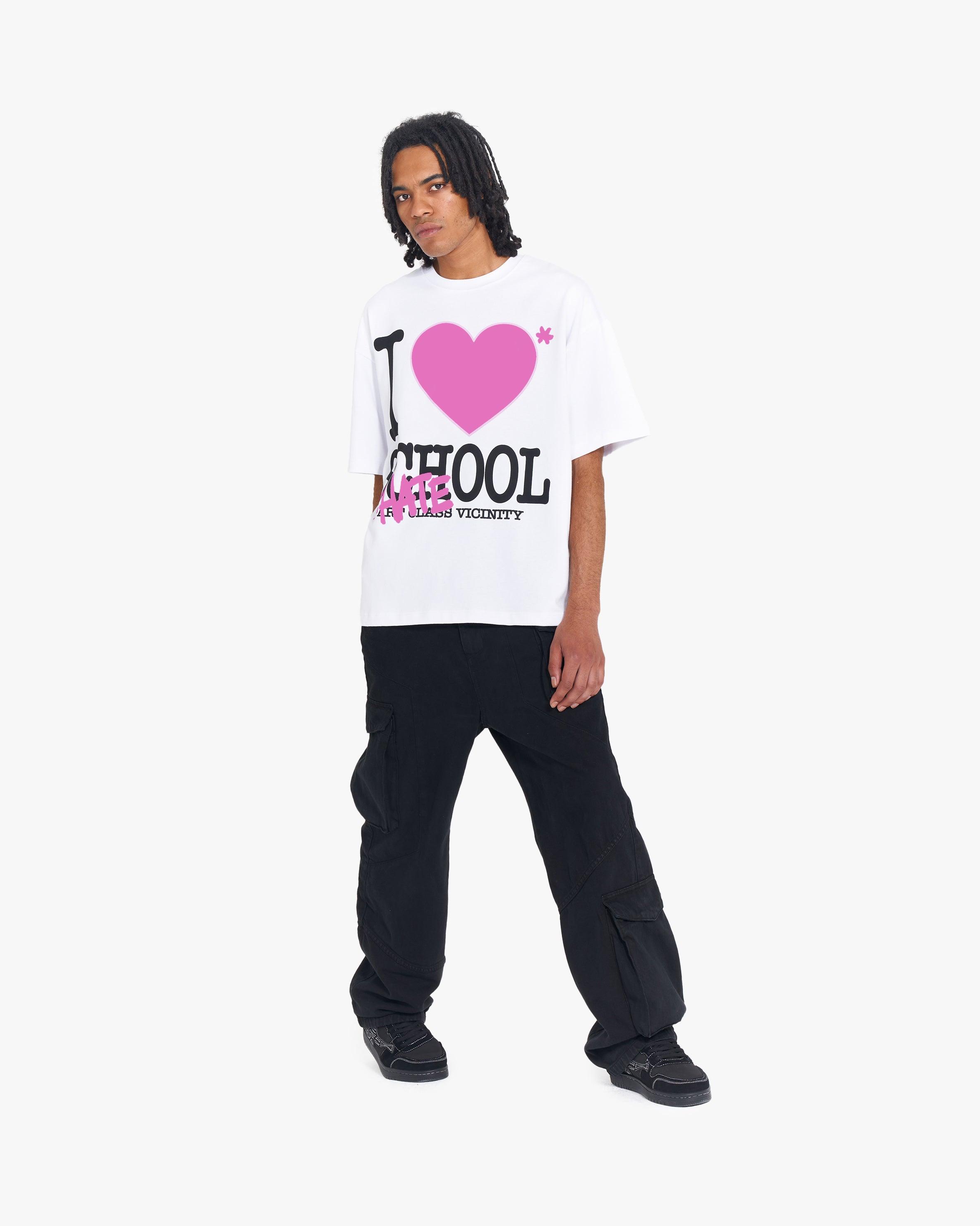 I LOVE SCHOOL TEE WHITE