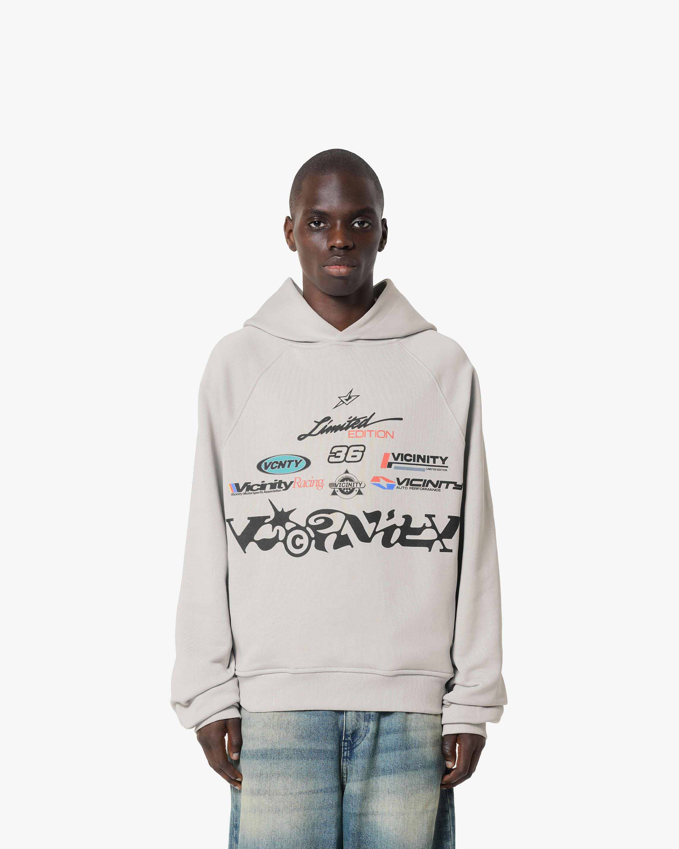 RACING LOGOS HOODIE GREY
