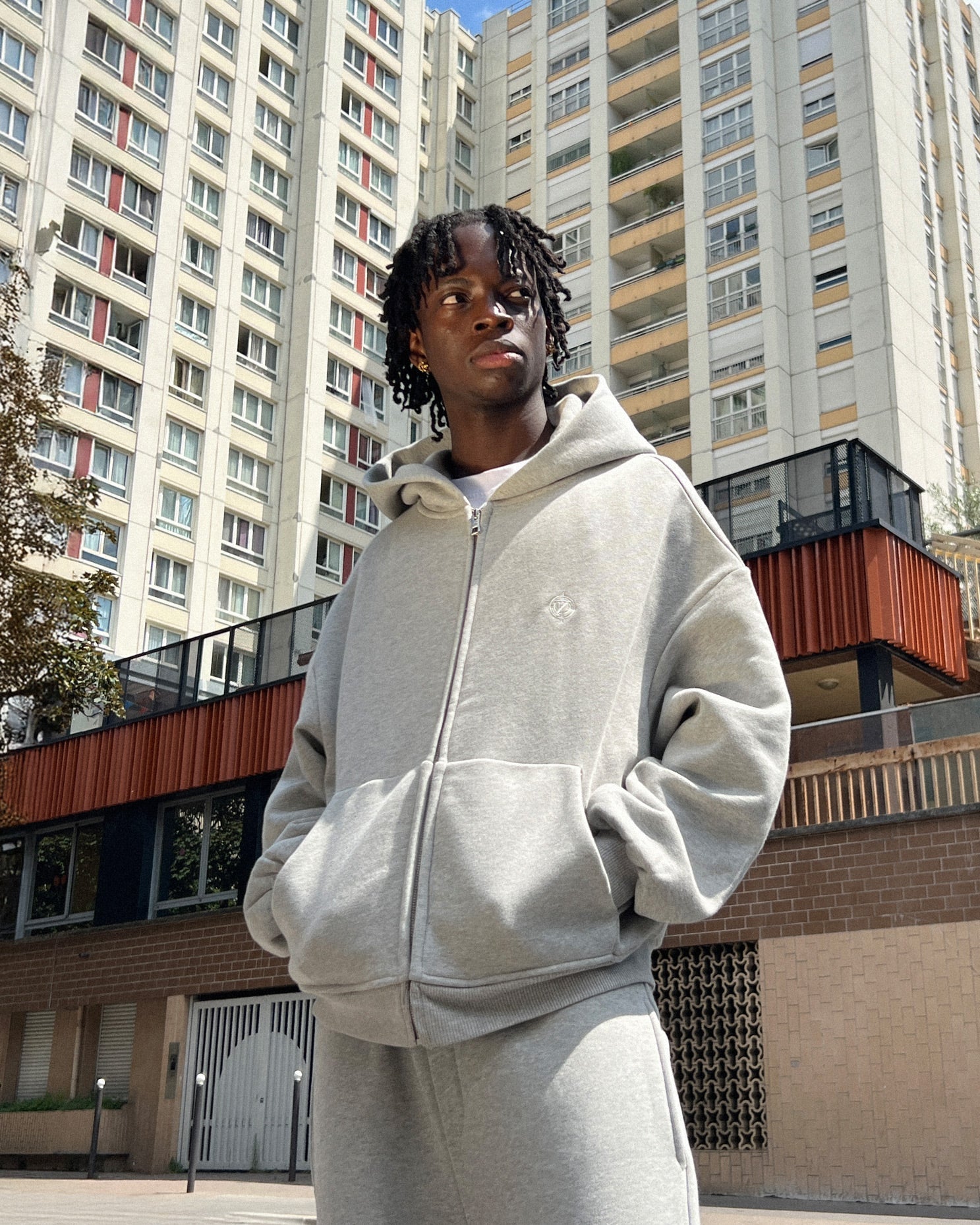 SOFTS ZIP-HOODIE GREY MELANGE