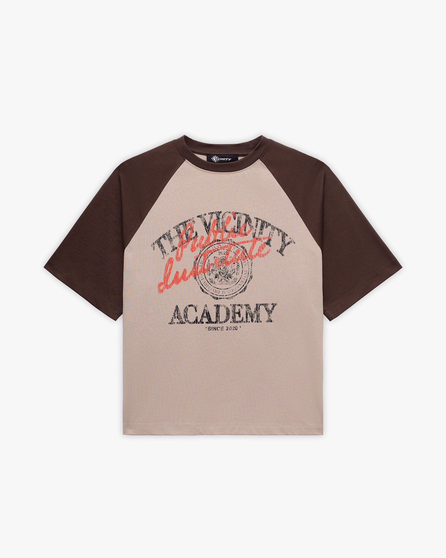 BICOLOR PUBLIC INSTITUTE TEE BROWN/CREAM