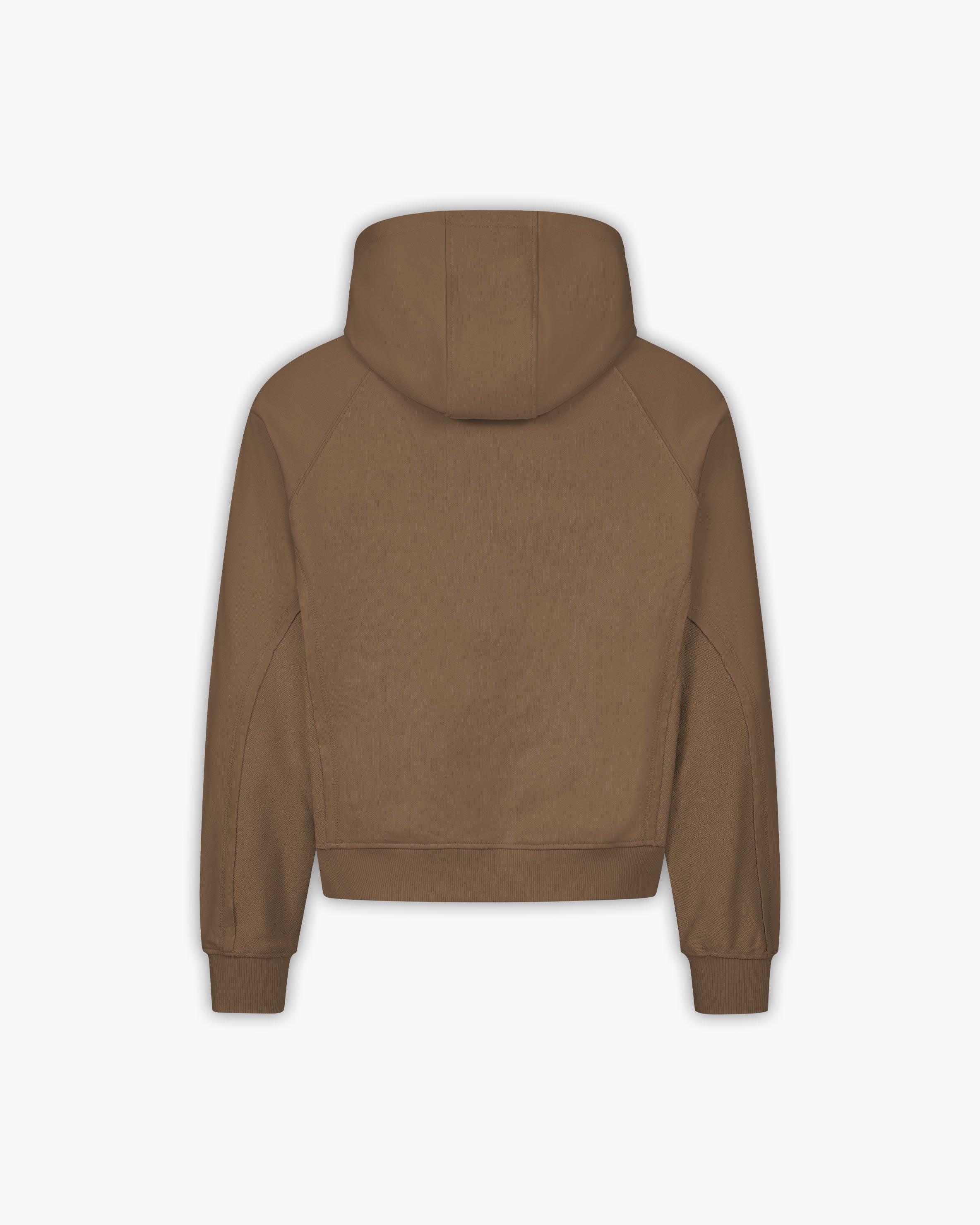 INSIDE OUT ZIP HOODIE CHOCOLATE BROWN
