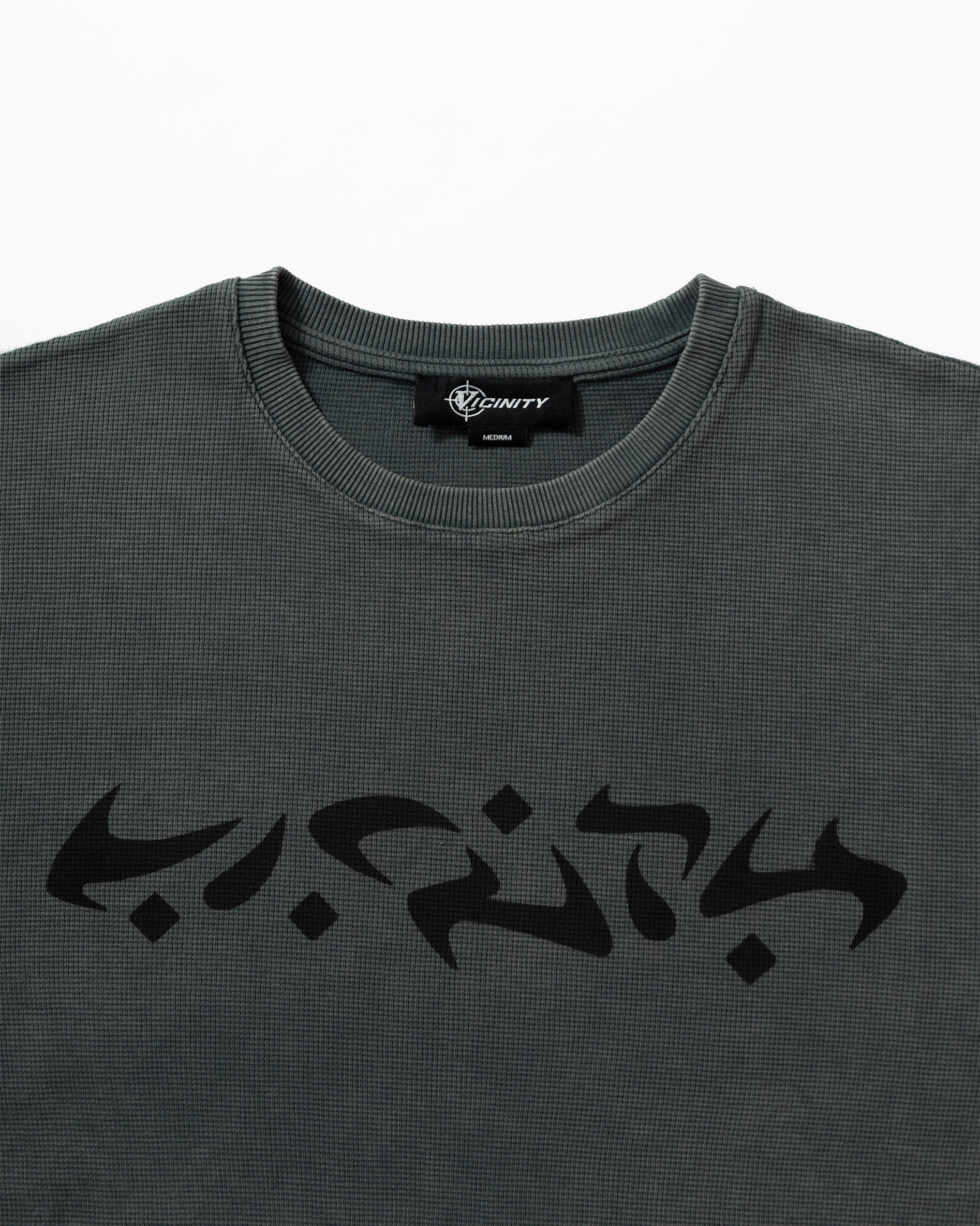 ACID WASHED WAFFLE LONGSLEEVE DARK GREY