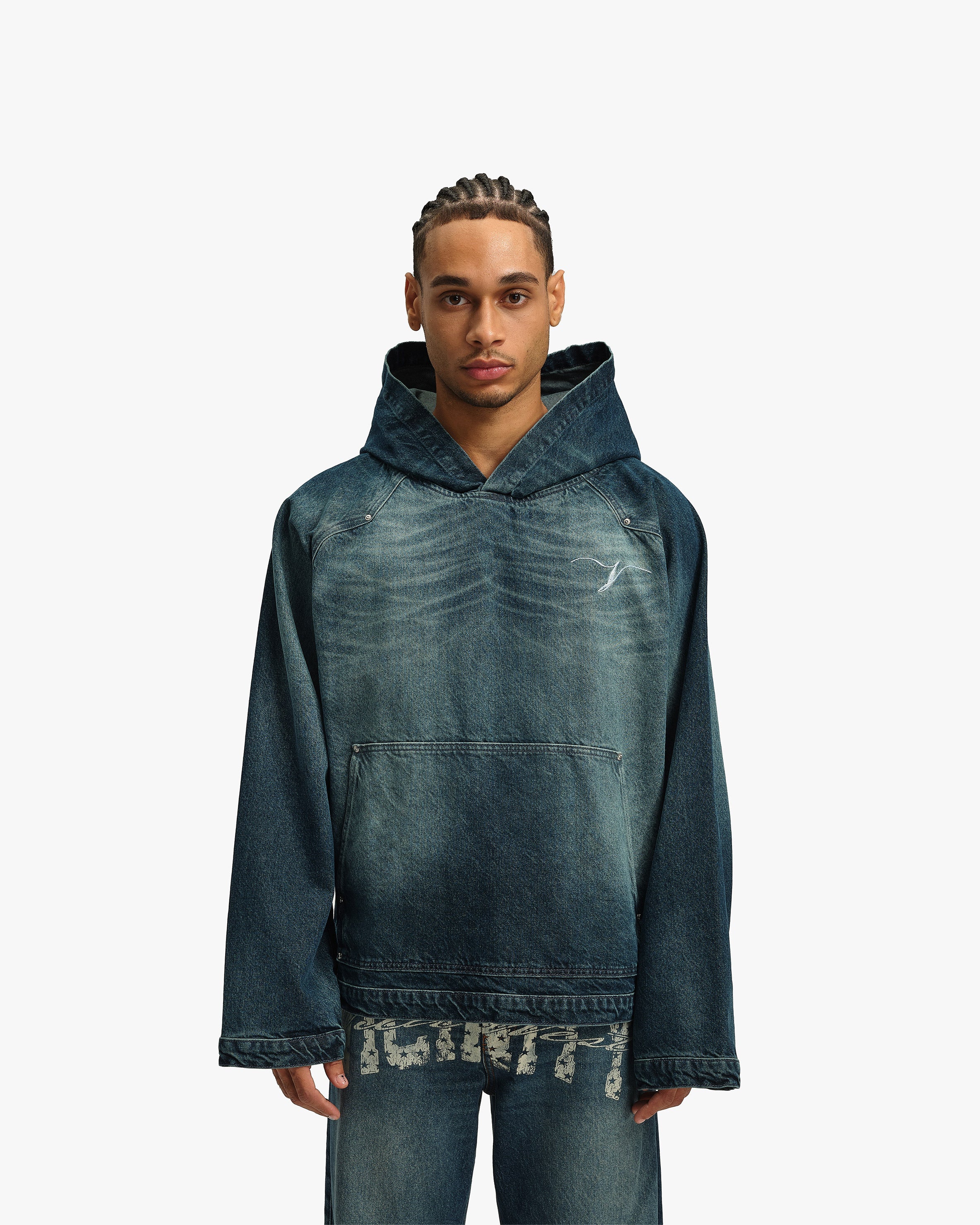 WILD SOUTH DENIM HOODIE LAKE