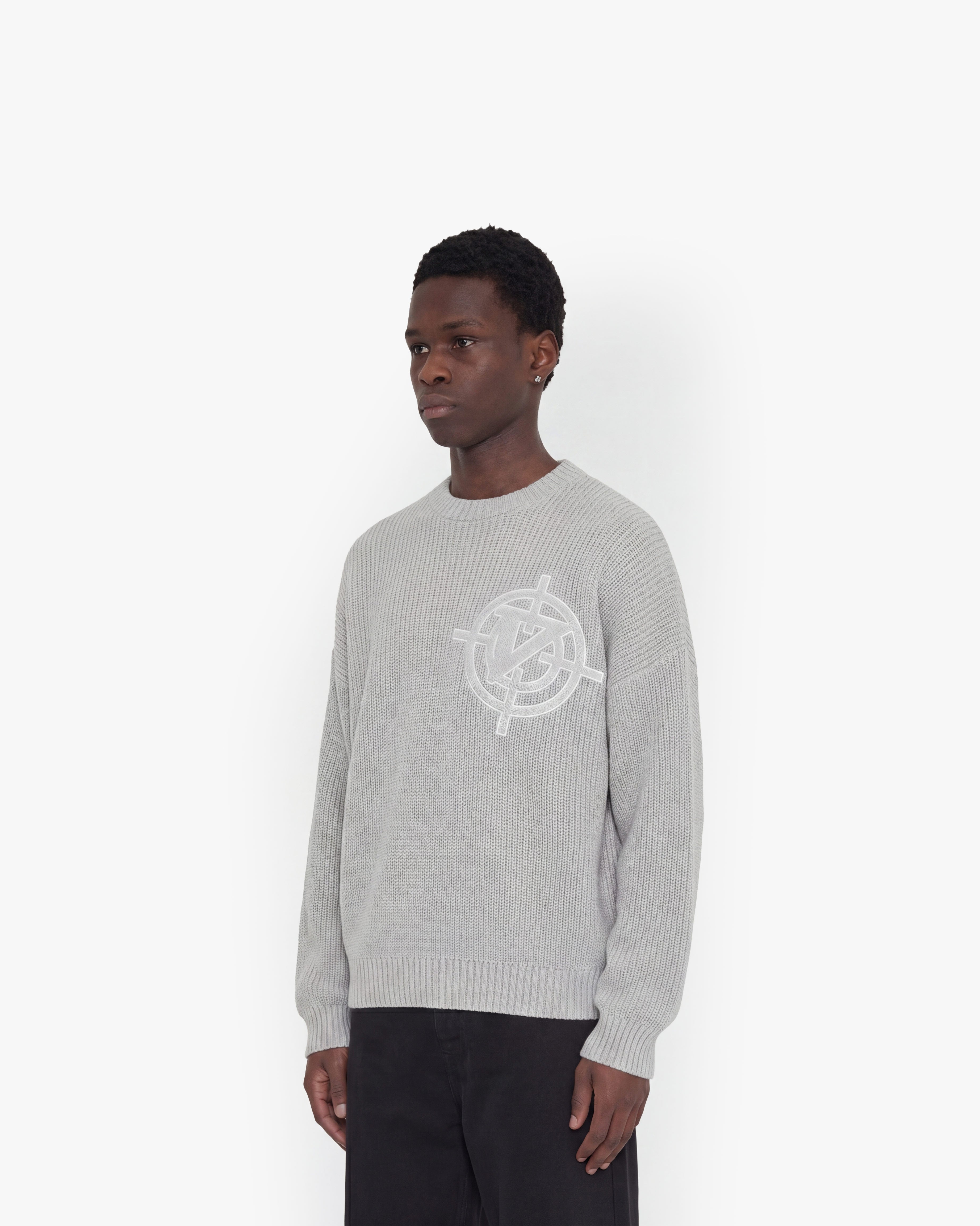 V-LOGO KNITWEAR LIGHT GREY
