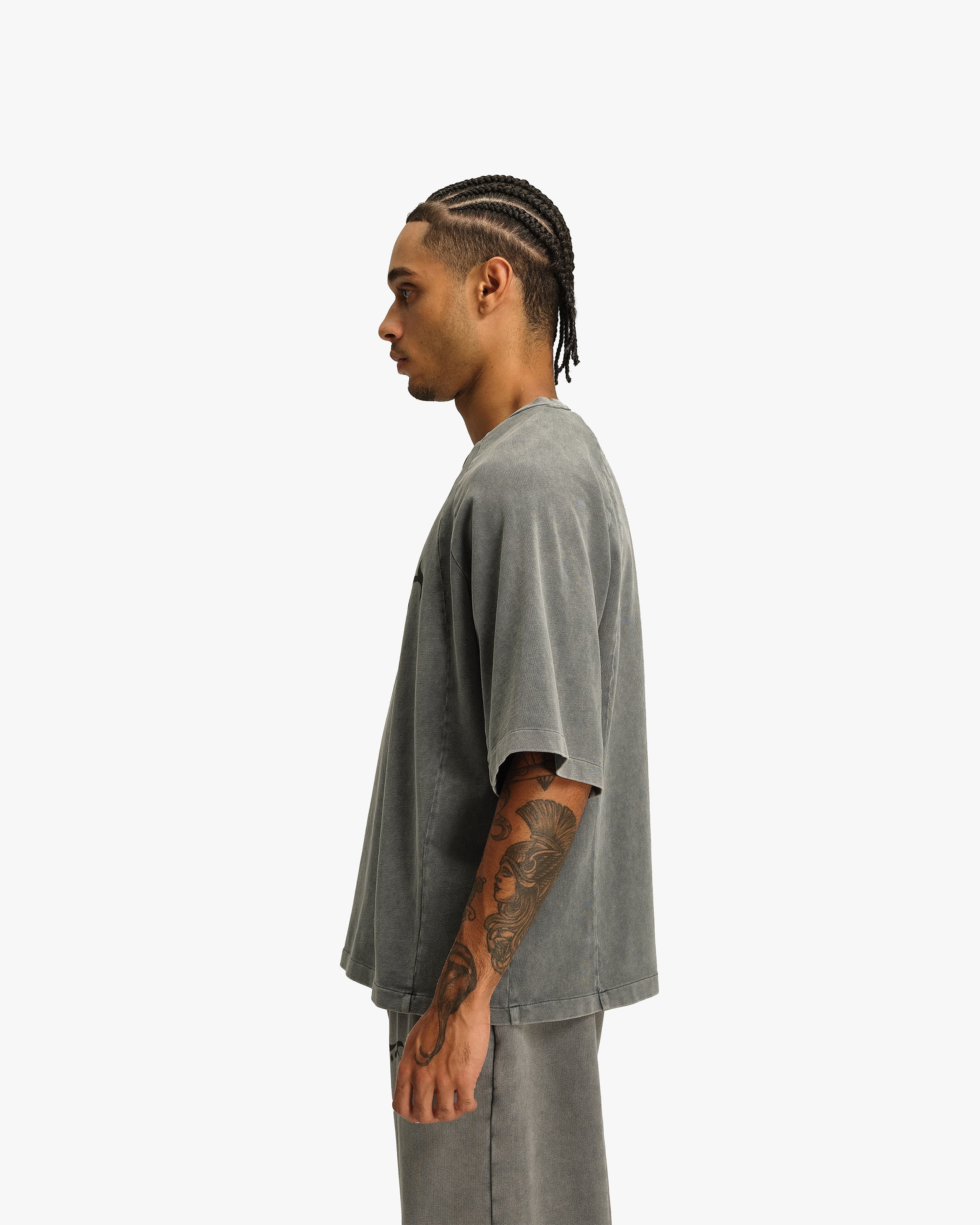 ACID WASHED TEE LIGHT GREY