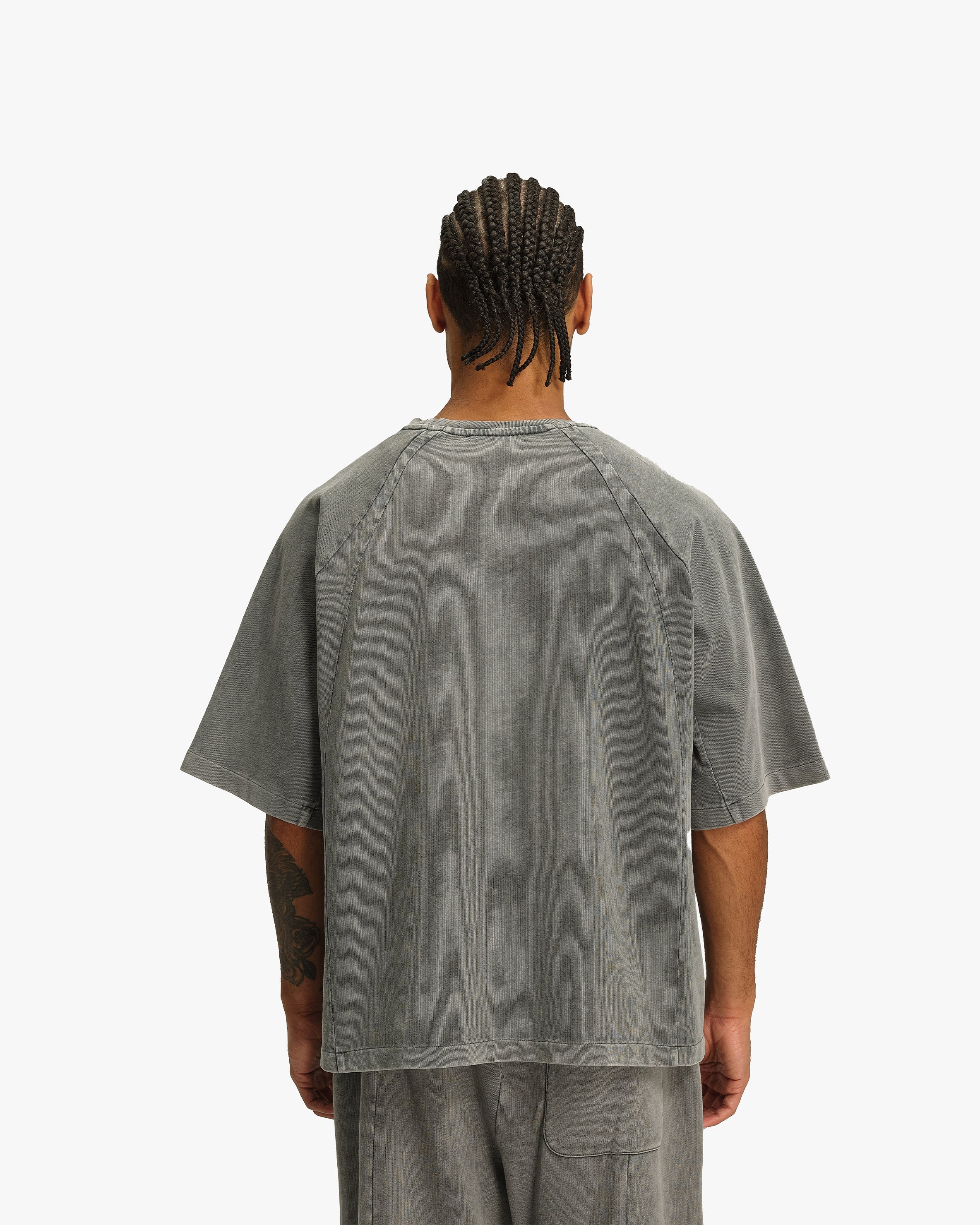 ACID WASHED TEE LIGHT GREY