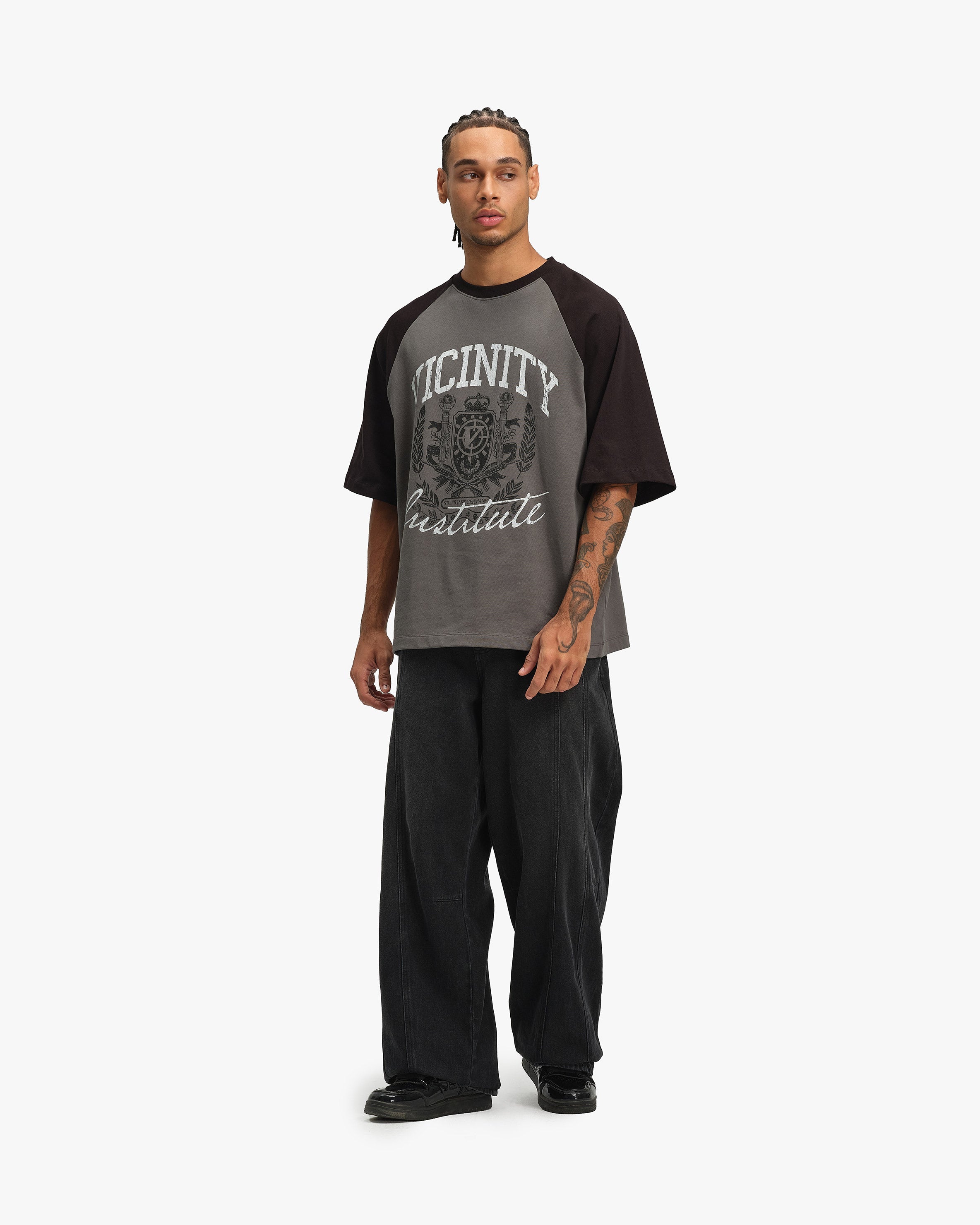 INSTITUTE TEE GREY/BLACK