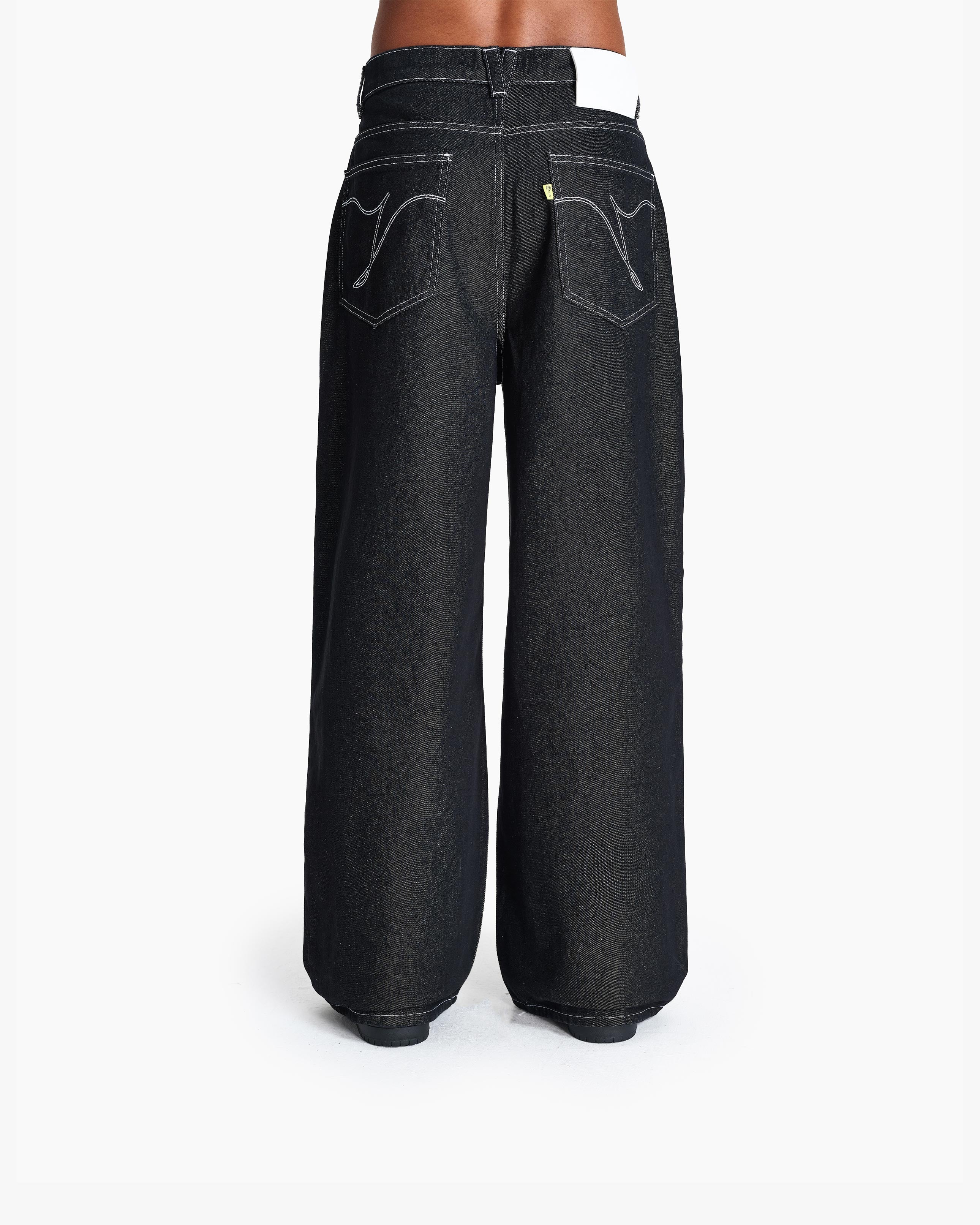 VOLUME DENIM RAW BLACK