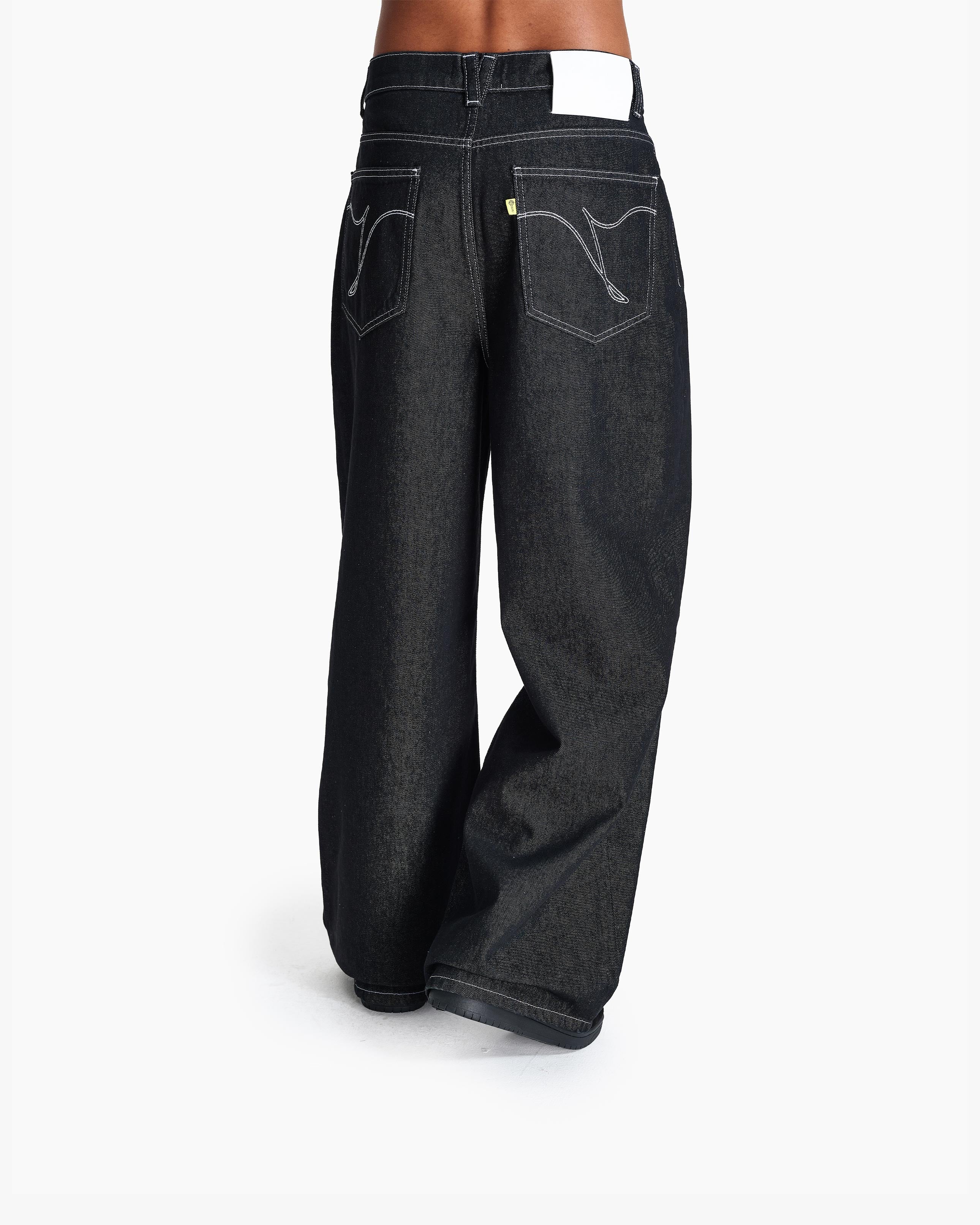 VOLUME DENIM RAW BLACK