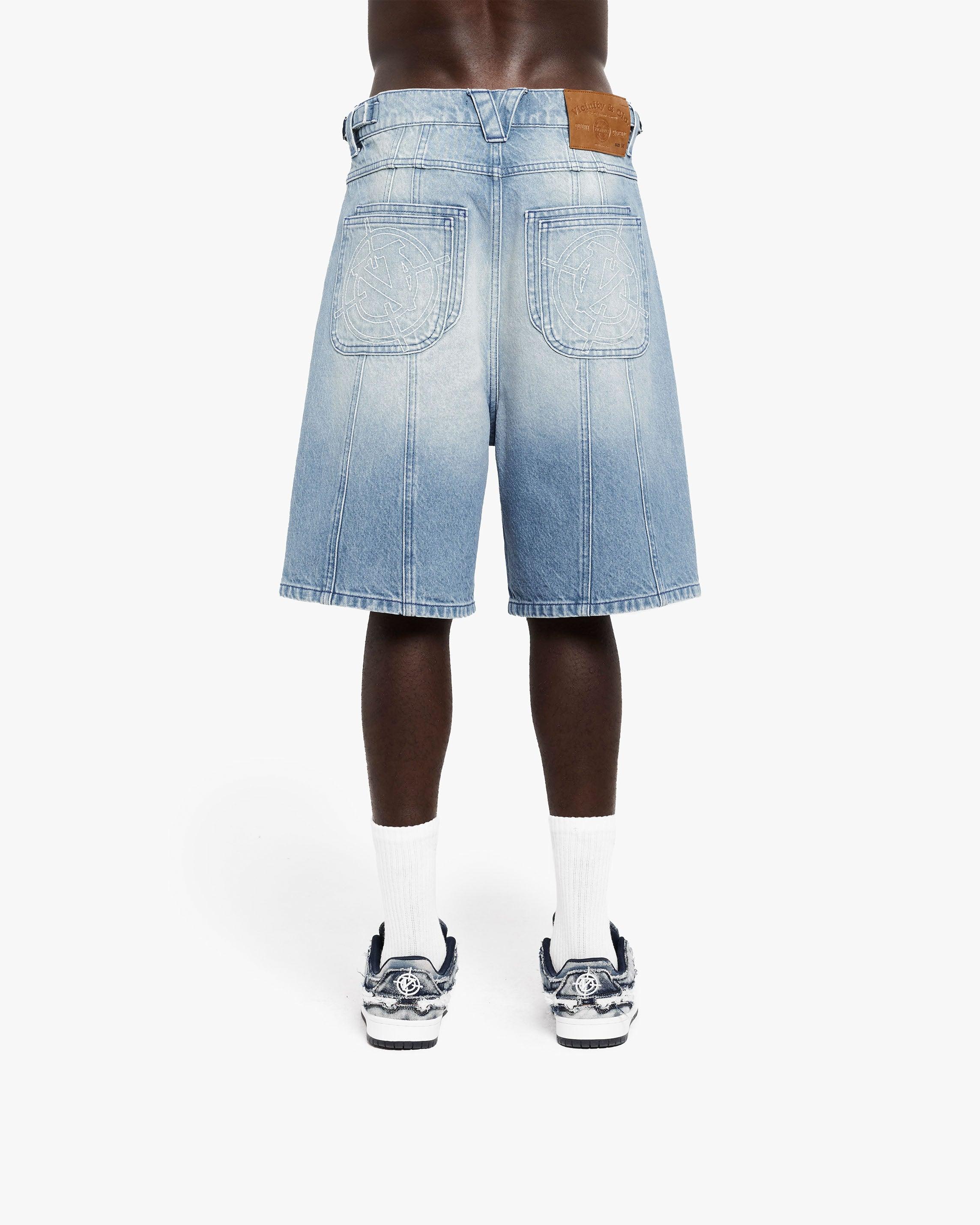 V-LOGO LIGHT BLUE JORTS