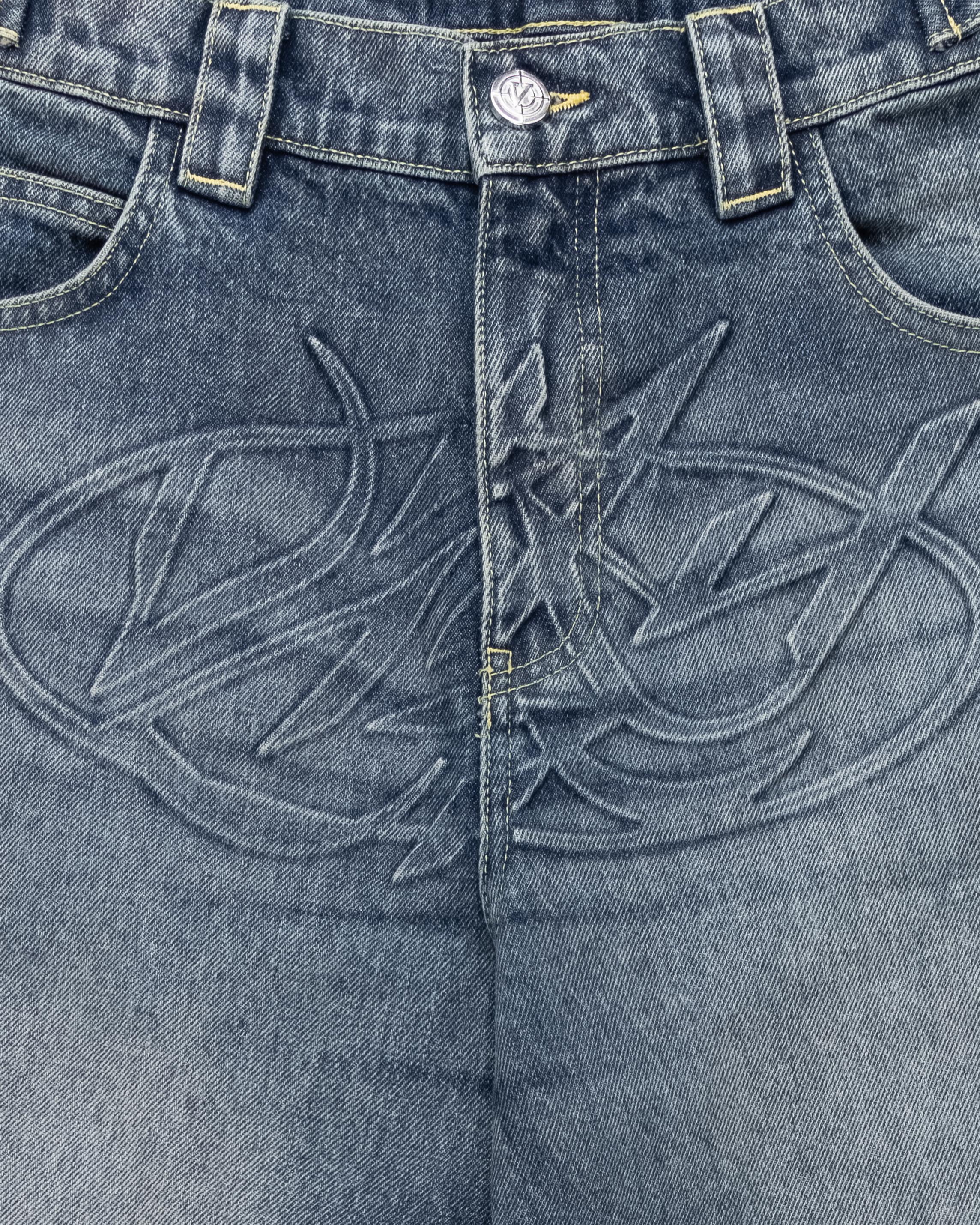 EMBOSSED SCRIPT LOGO DENIM BLUE