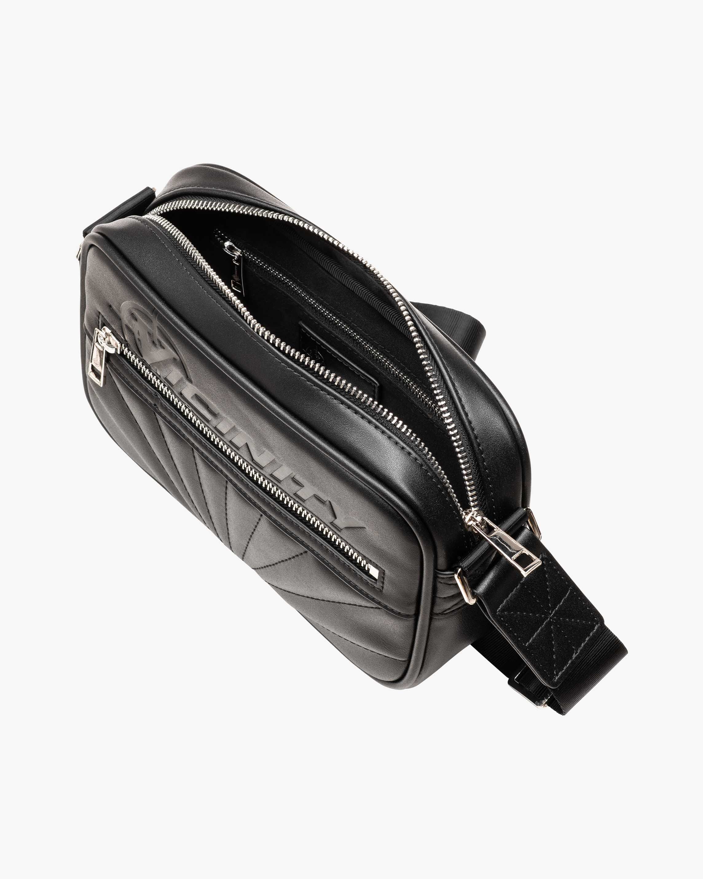 DEBOSSED LOGO SHOULDER BAG - BLACK