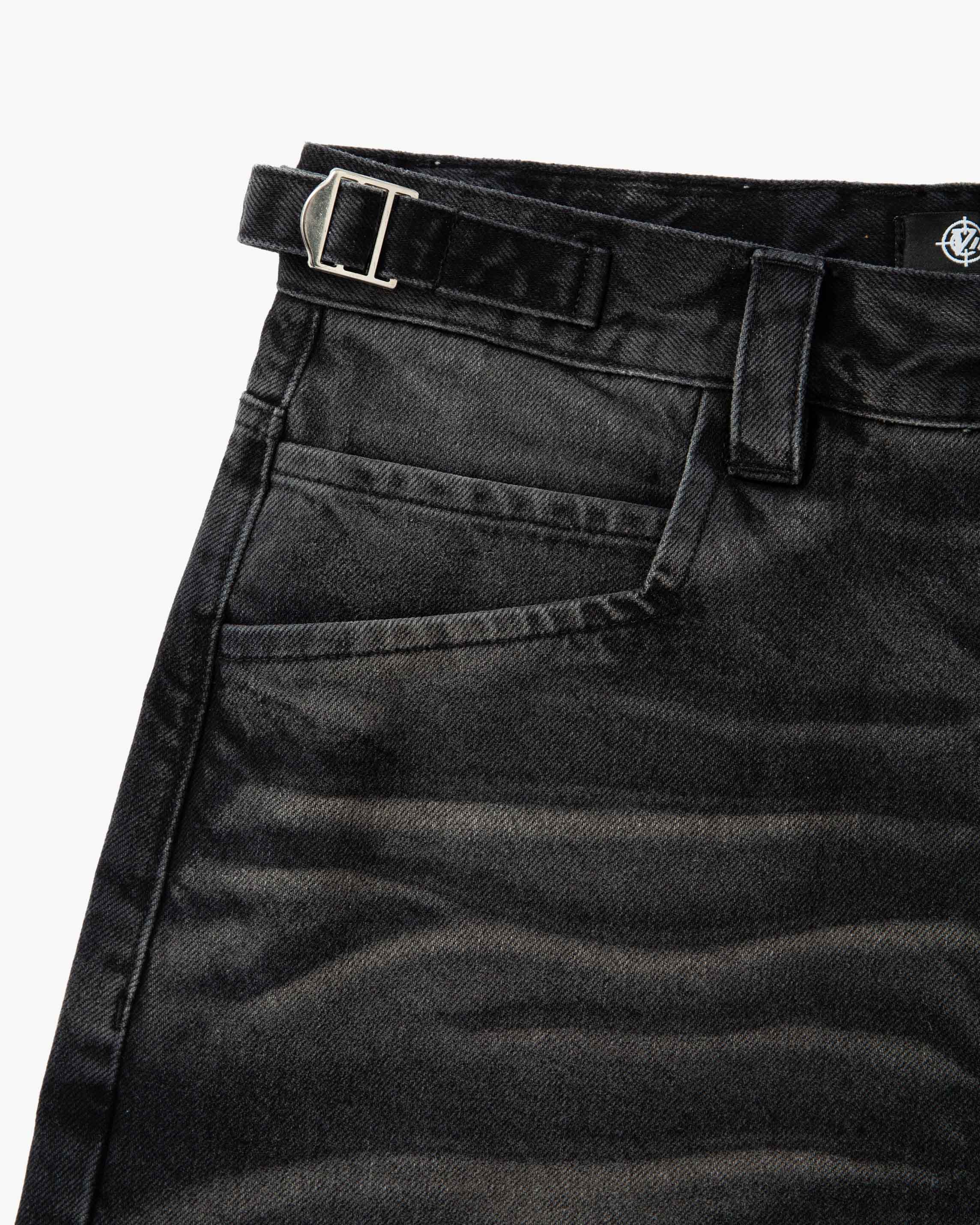 FADED BLACK DENIM JORTS