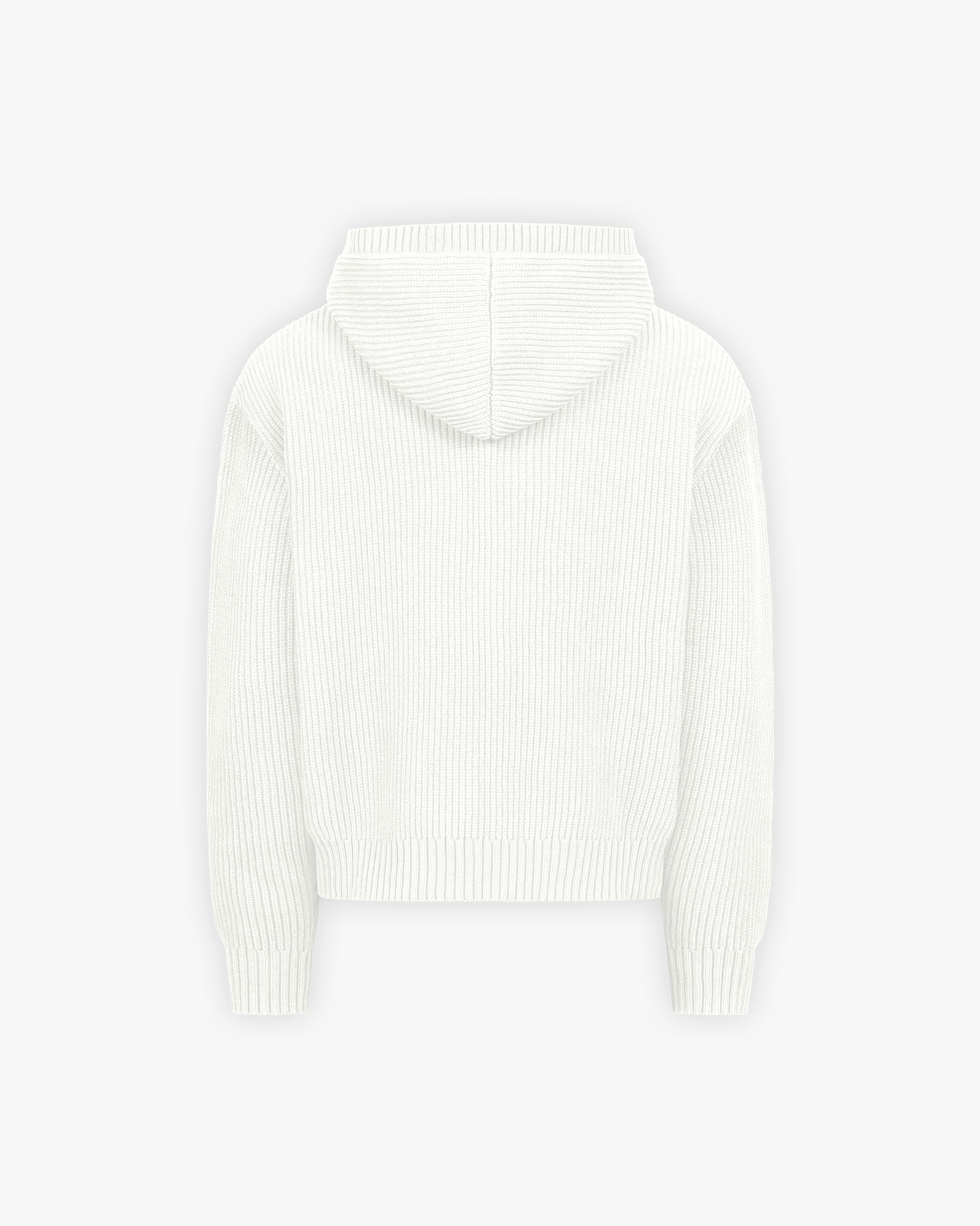 V-LOGO KNIT ZIP HOODIE WHITE