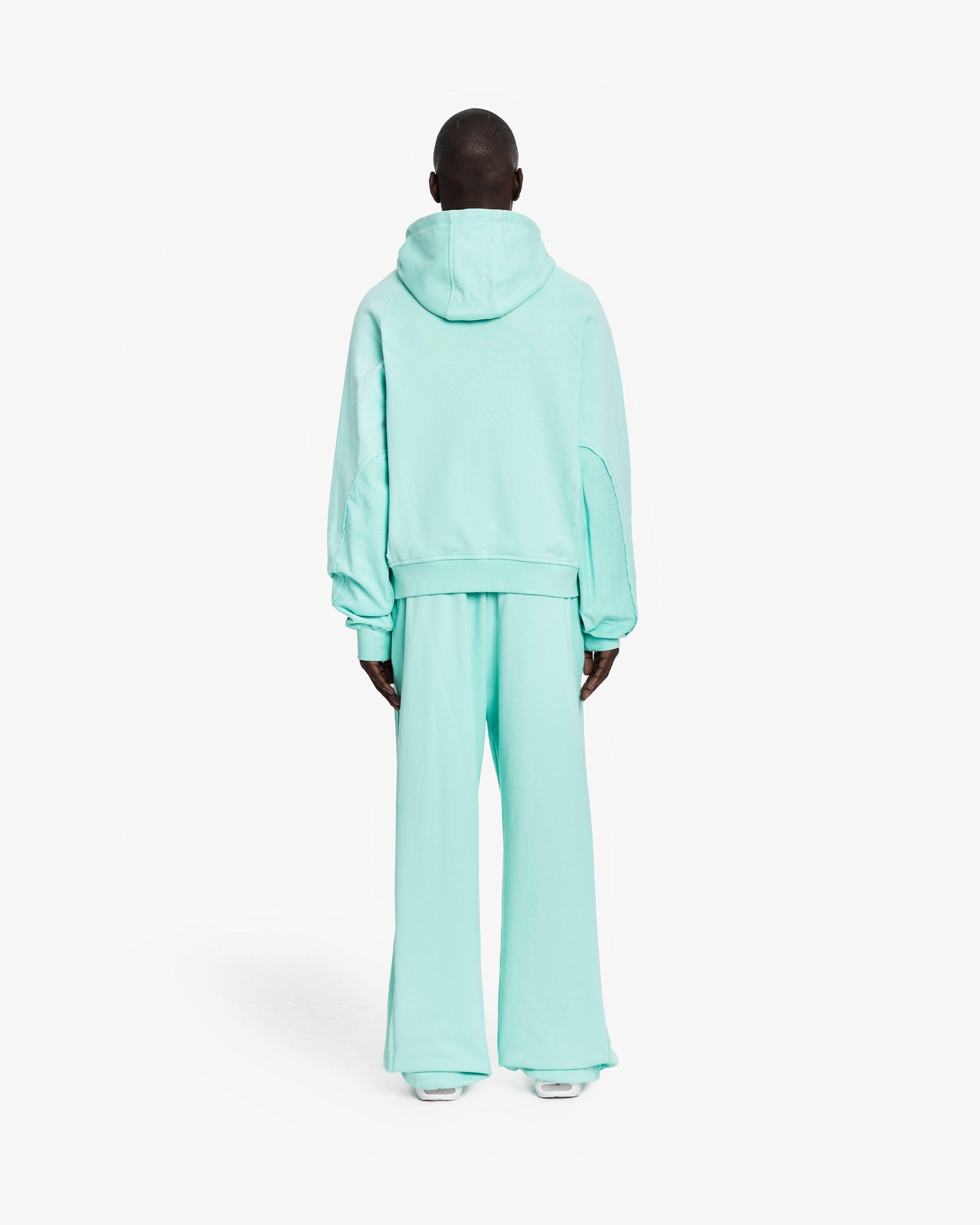 INSIDE OUT ZIP HOODIE TURQUOISE