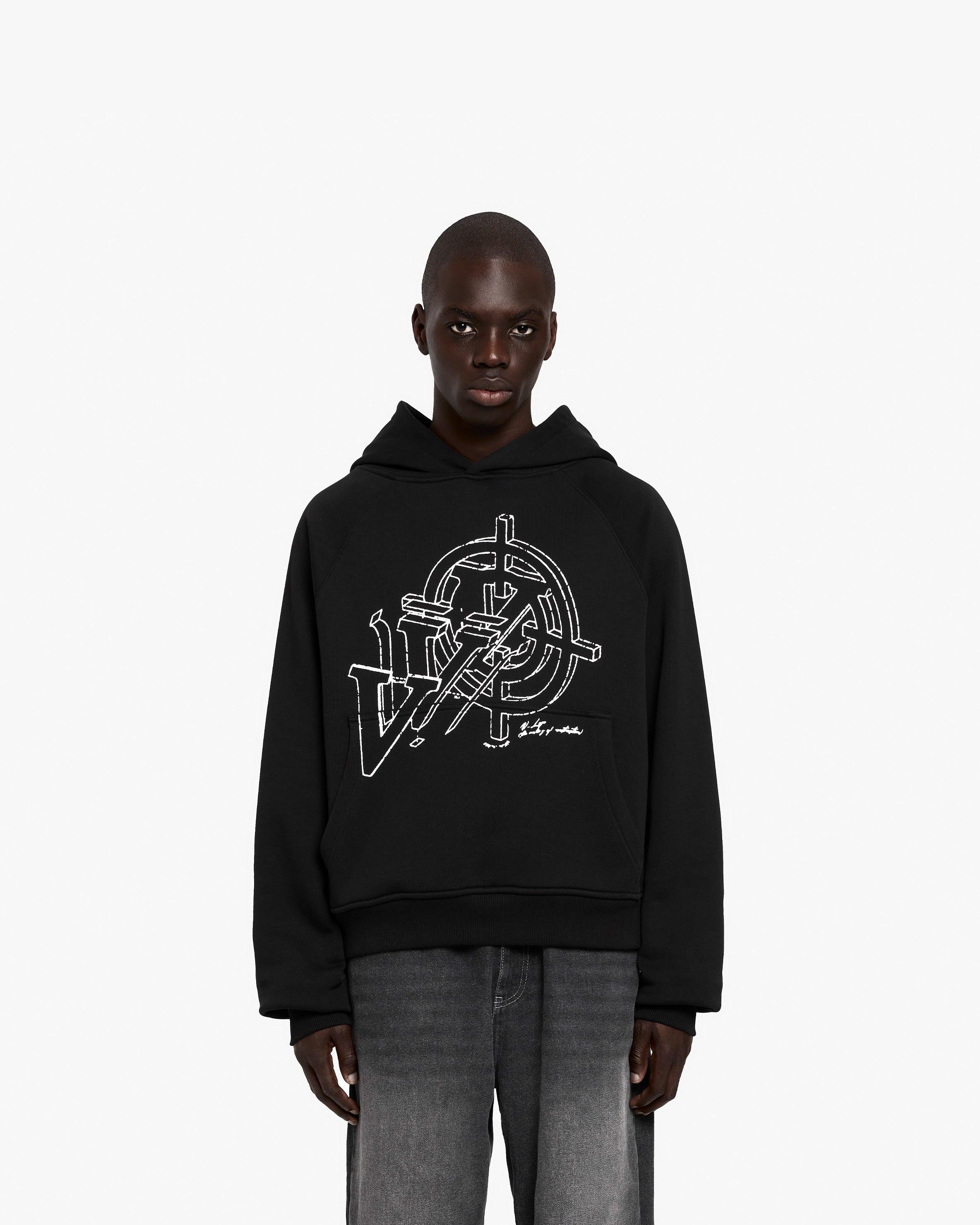 CONSTRUCTION LOGO HOODIE BLACK